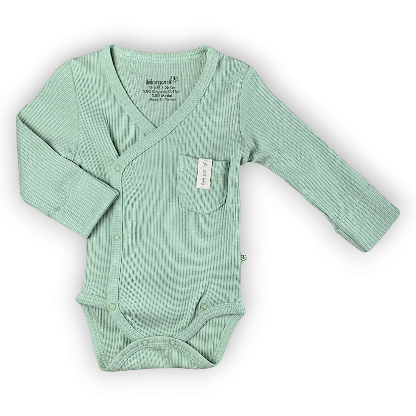 BO270 Organic Cotton Green Wrapover Body with Pocket