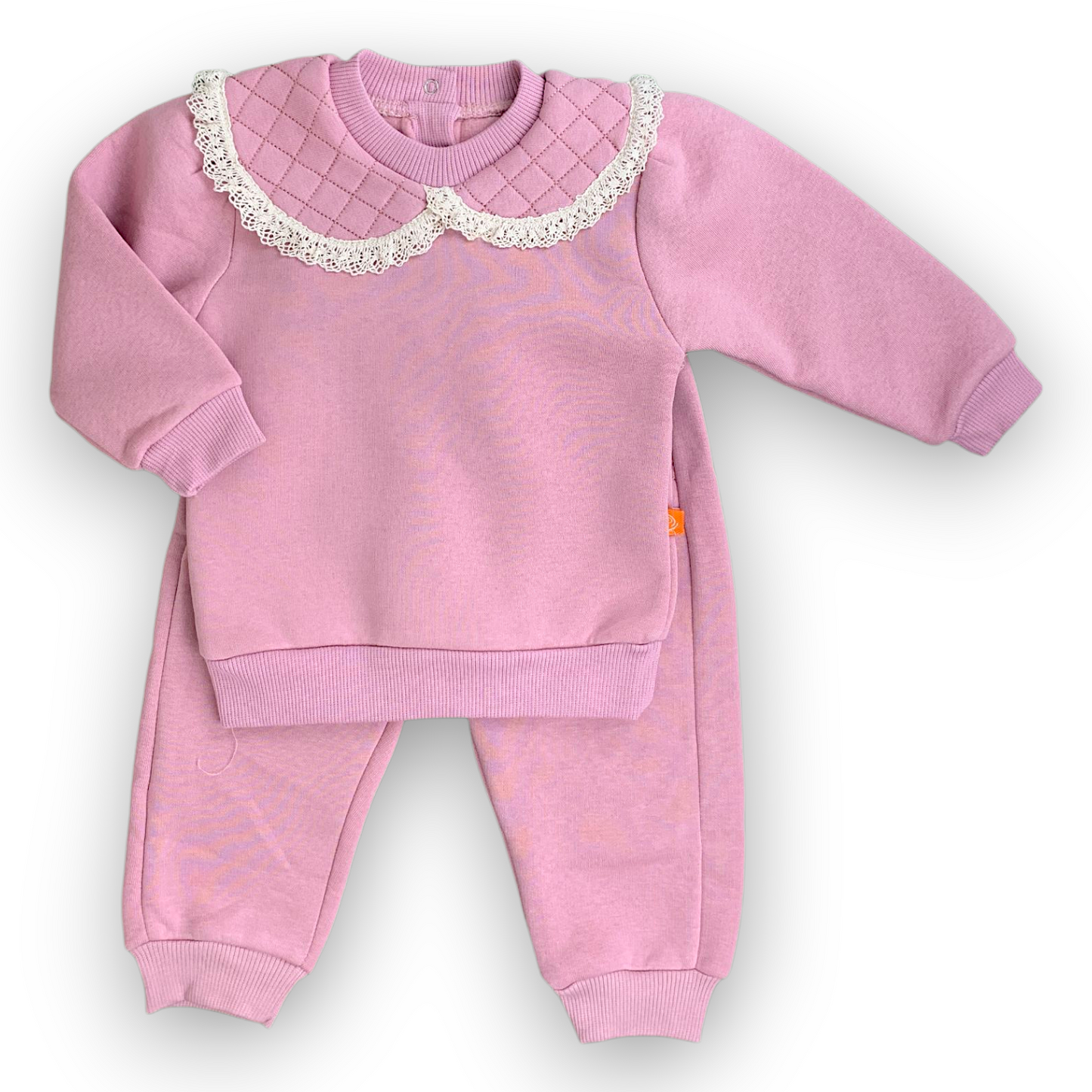 BY208109 Fleece Lace Collar Set 2pcs Set, catset2pcs, Girl, Long sleeve, Pink, L7, Fleece Beyaz