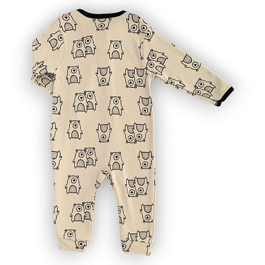 Two Bears Pattern Beige Jumpsuit