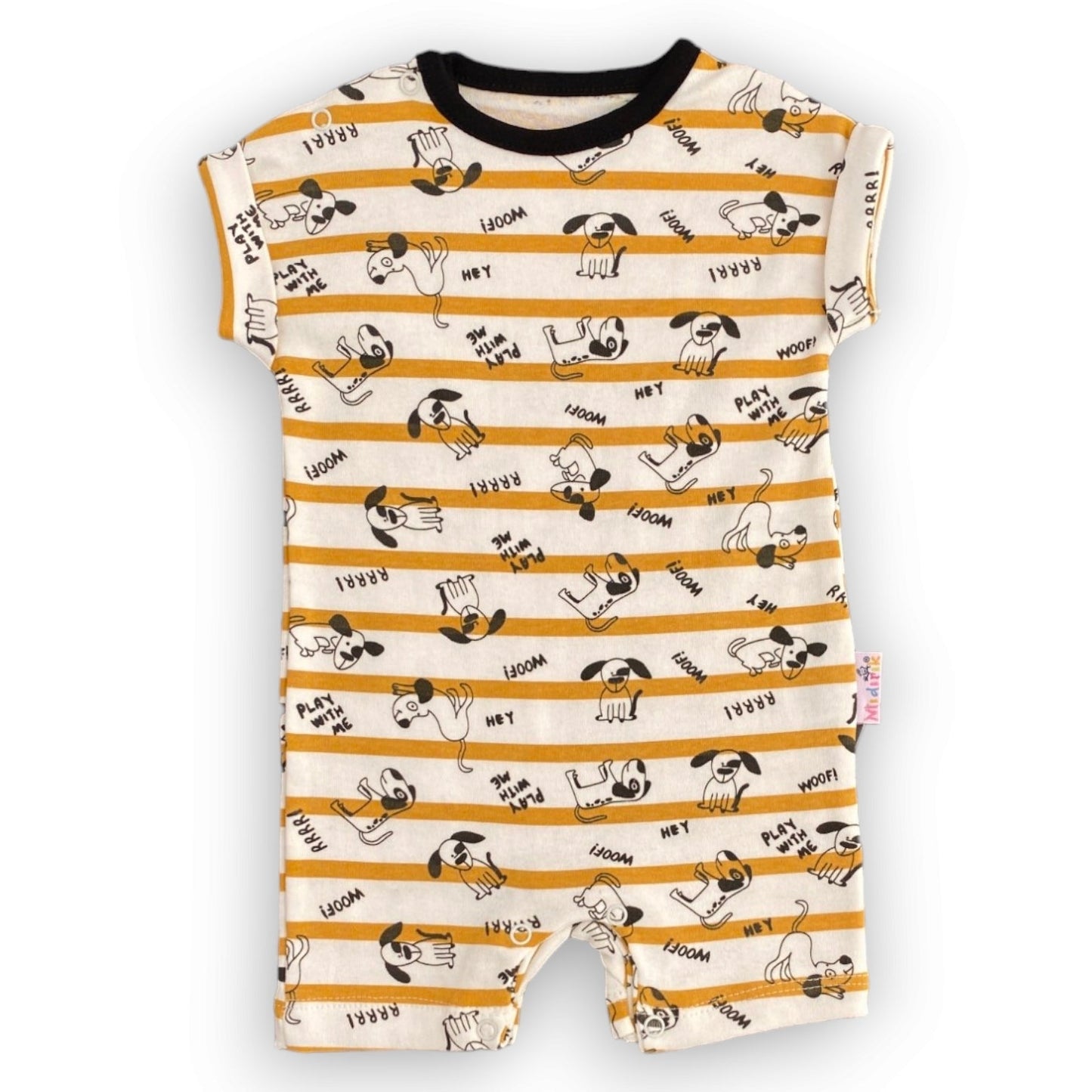 MD254 Dogs and Stripes Romper