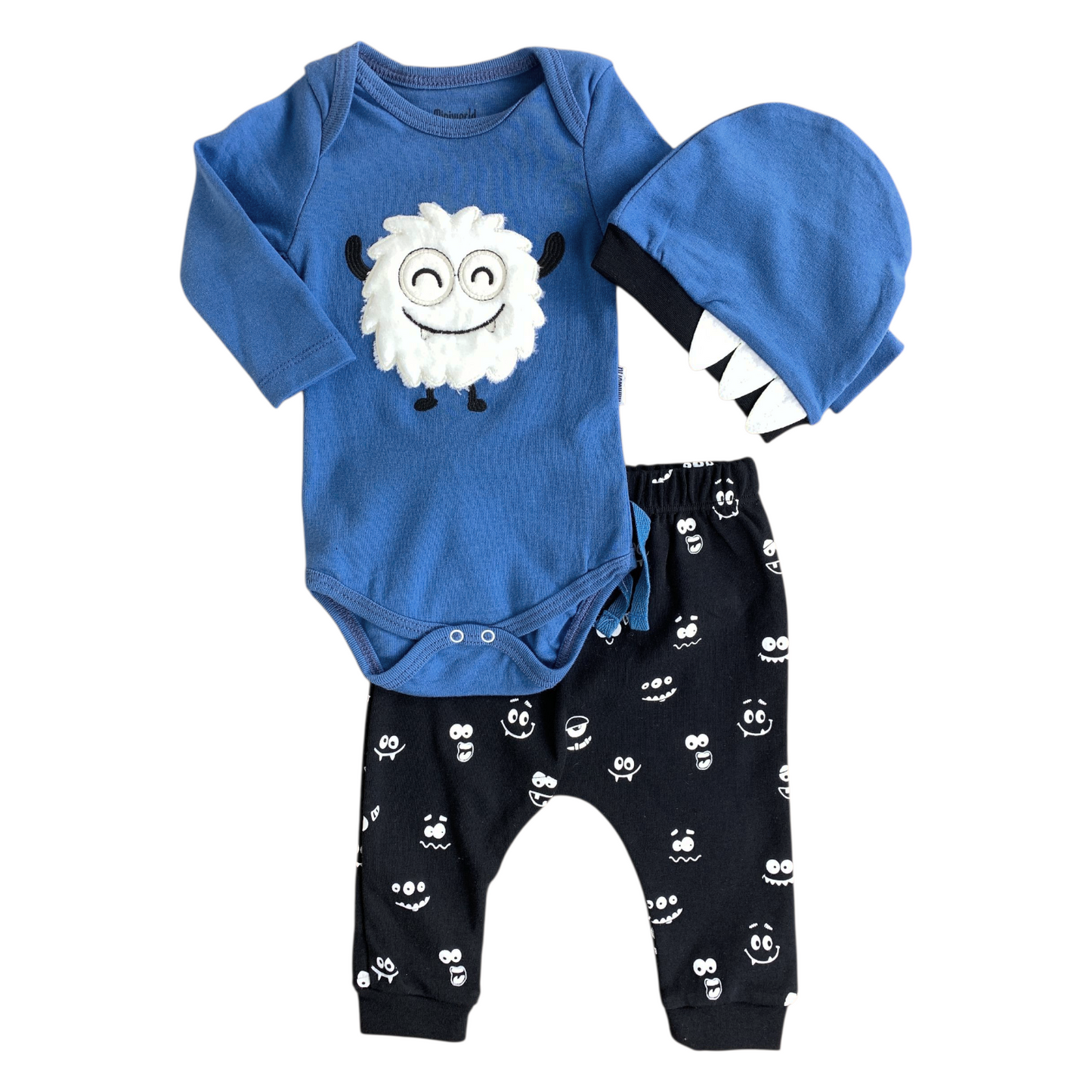 MW266 Smiley Monster 3pcs Blue Set