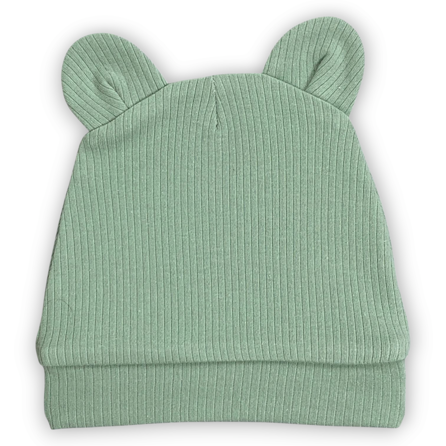 Baby Green Beanie with Bear Ears