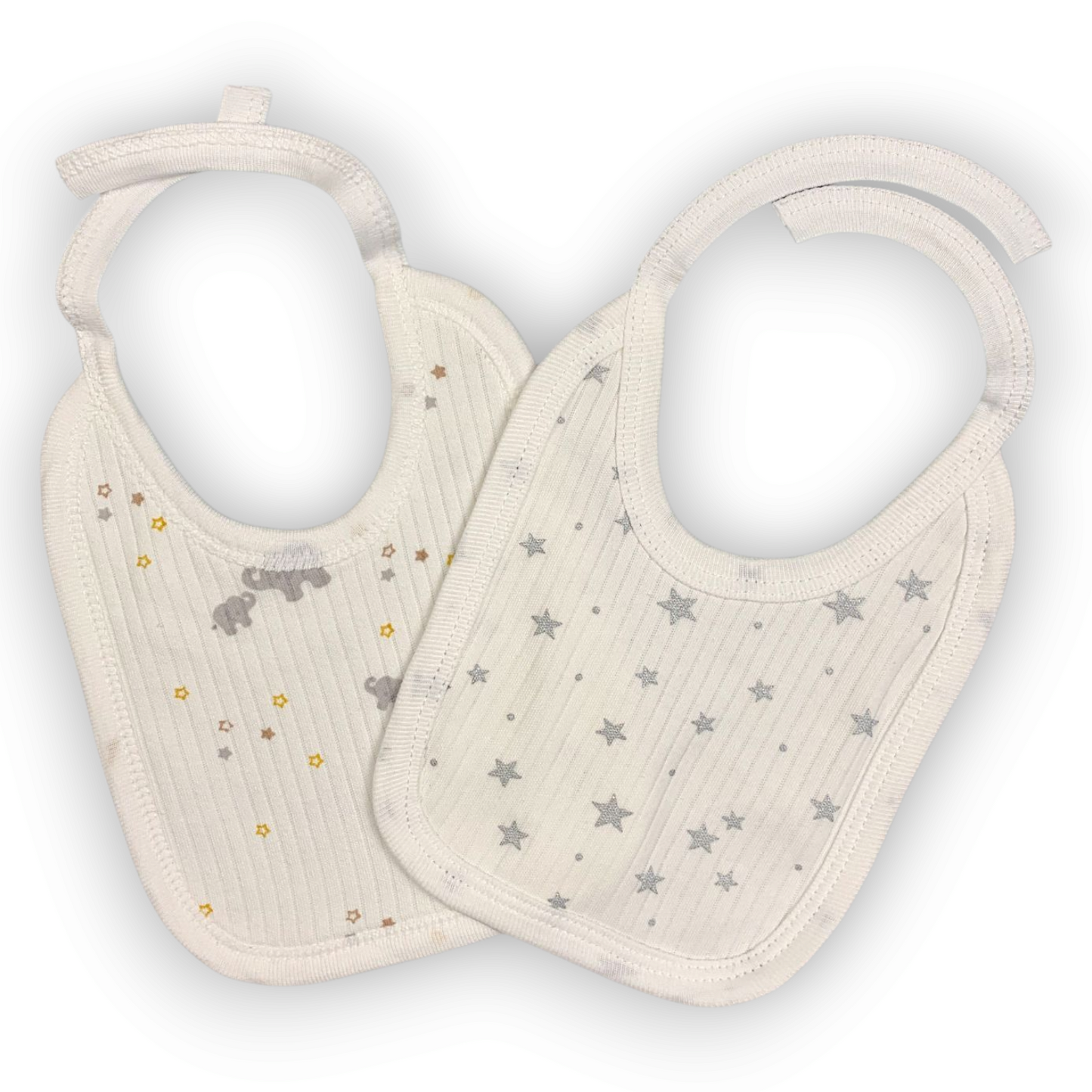 White Bibs with Stars (2 pcs)