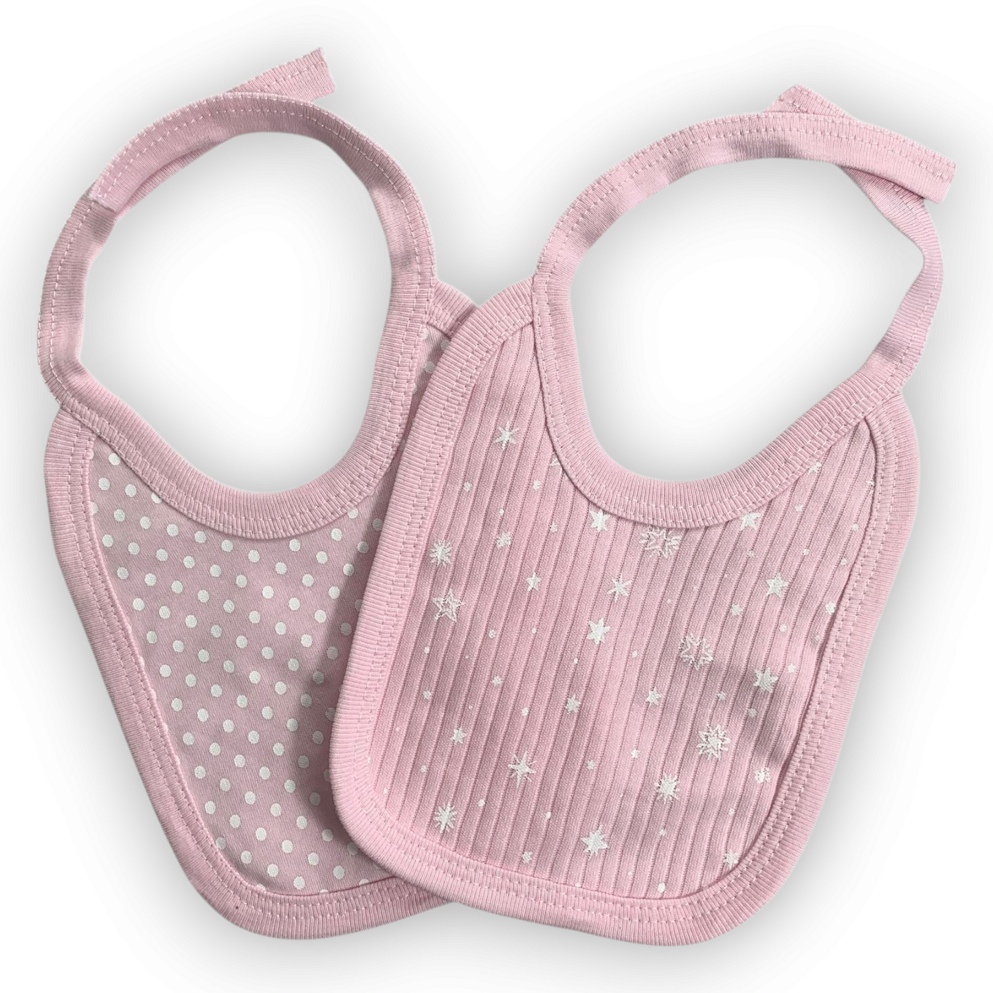 Pink Stars and Dots Bibs (2 pcs)