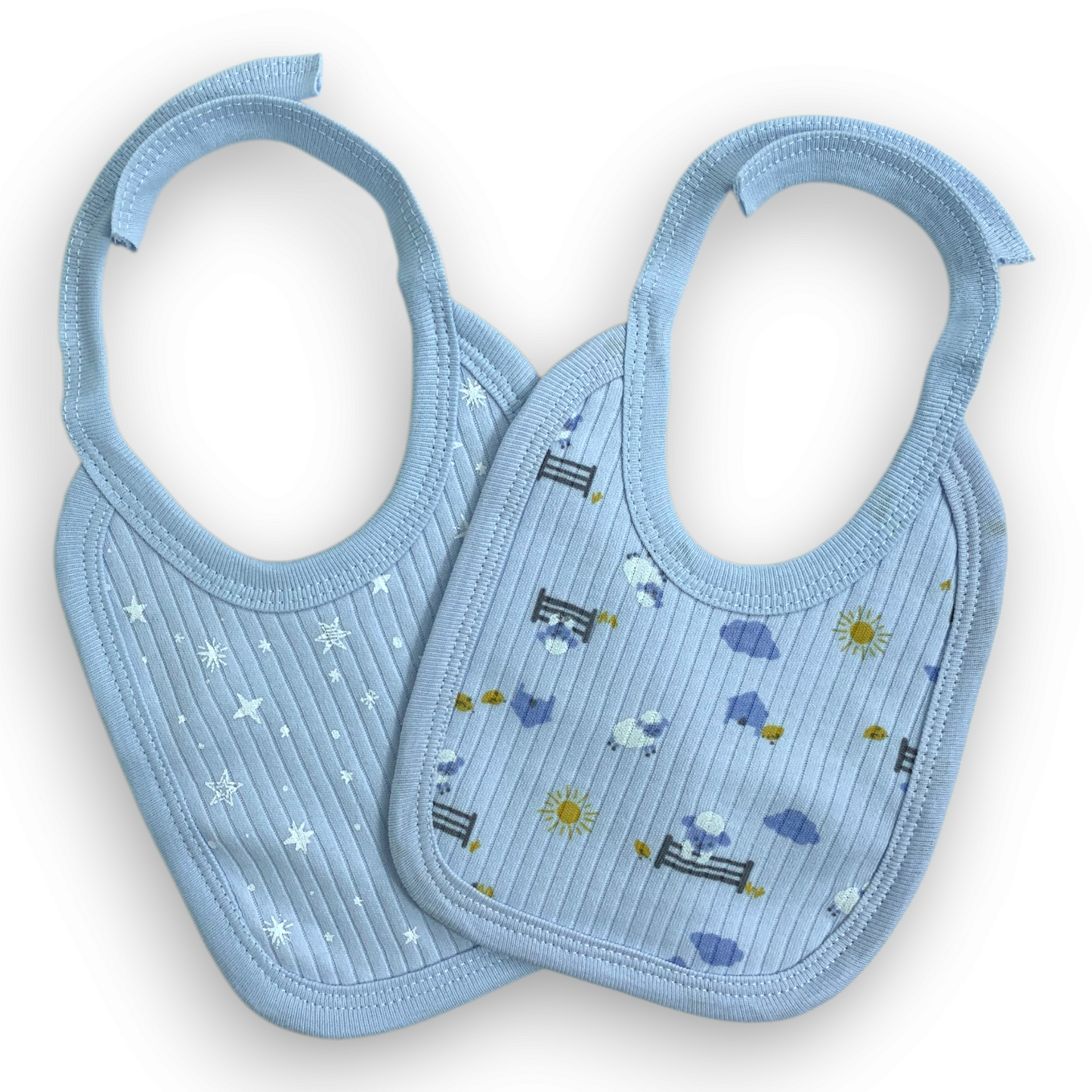 Blue Animals and Stars Bibs (2 pcs)