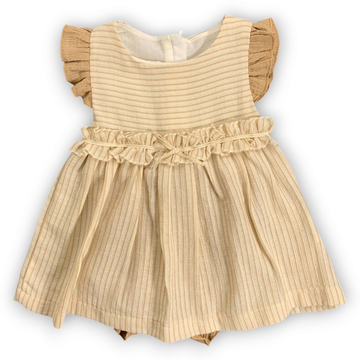 Stripped Brown Bodysuit Dress