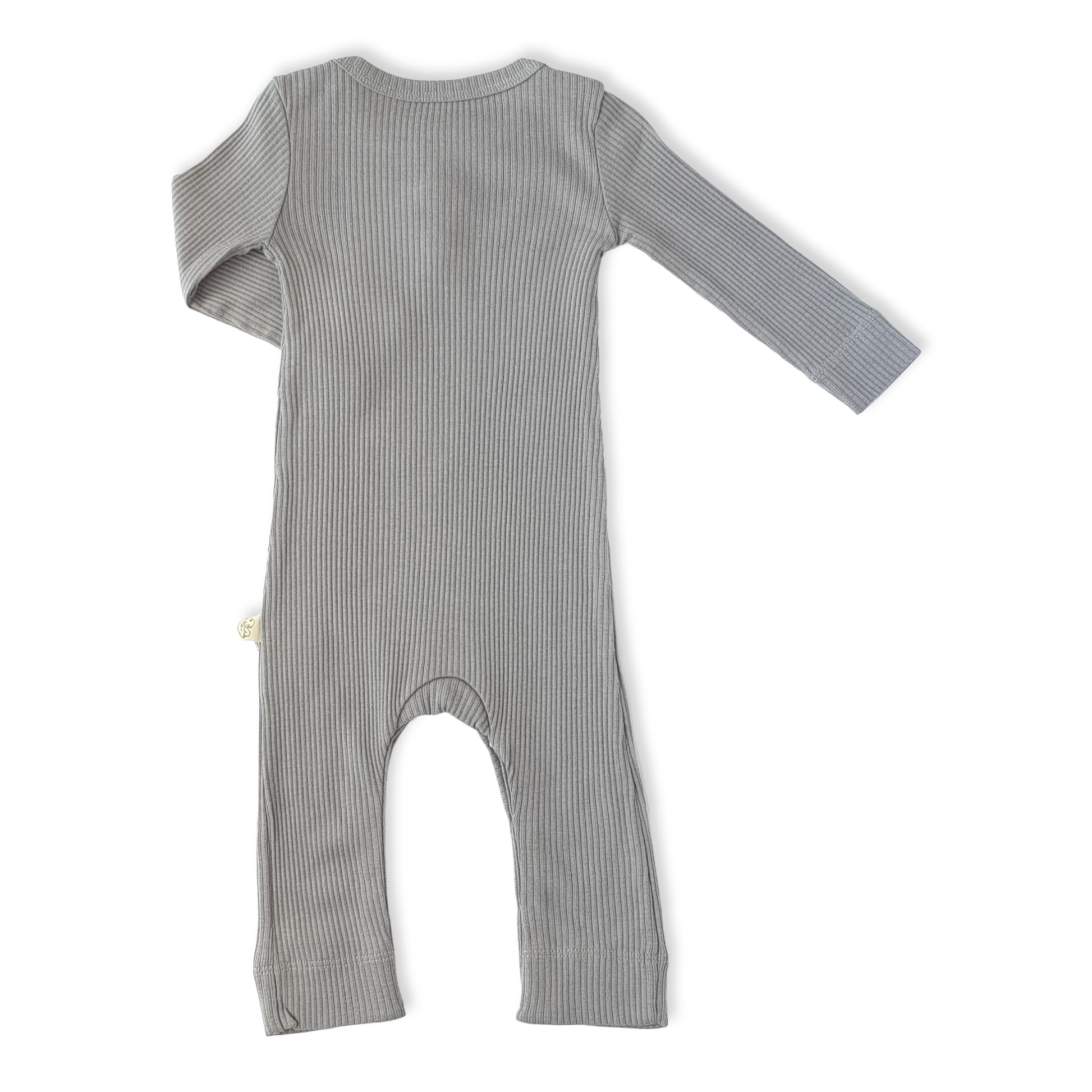 Organic Cotton Grey Unisex Jumpsuit-Basic, Boy, Buttons, catboy, catgirl, catunisex, Footless, Girl, Grey, Jumpsuit, Long Sleeve, Organic, Unisex-BabyCosy-[Too Twee]-[Tootwee]-[baby]-[newborn]-[clothes]-[essentials]-[toys]-[Lebanon]