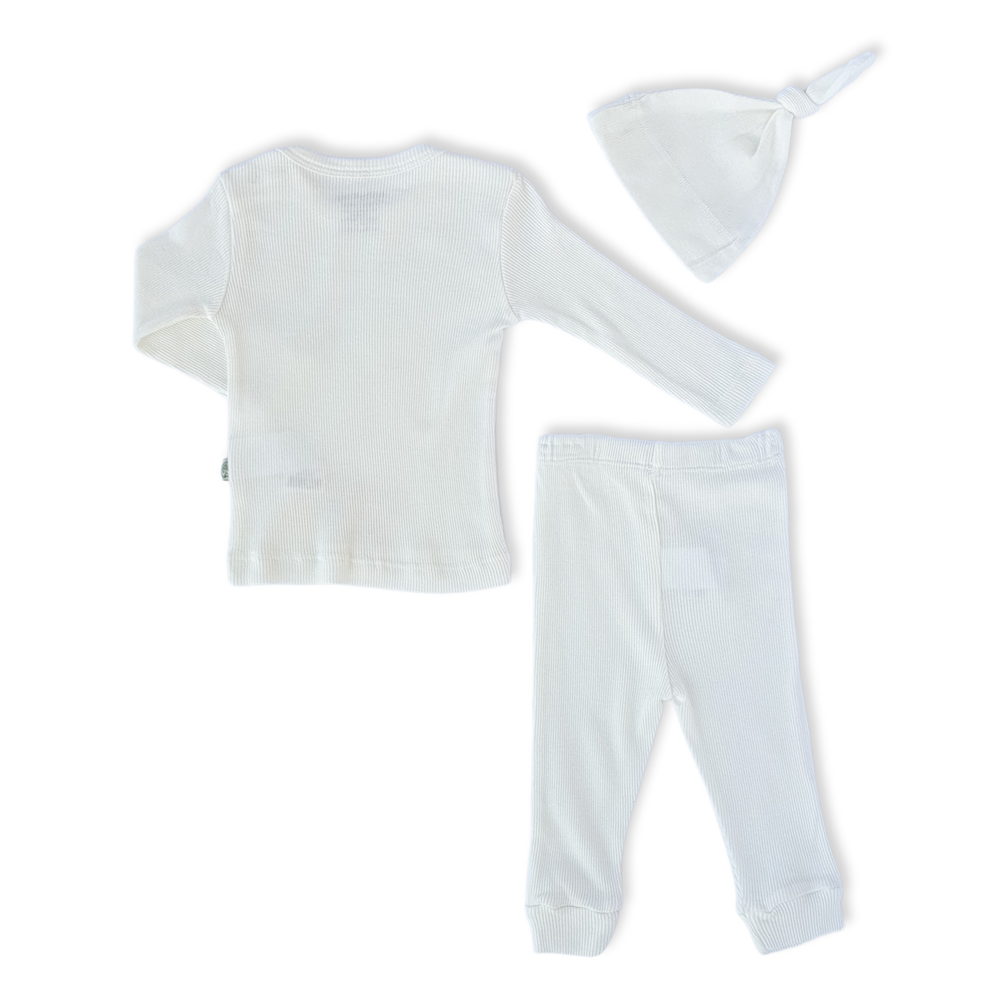 Organic Cotton Off White Unisex Set with Cap-Basic, Boy, Cap, catboy, catgirl, catset3pcs, catunisex, Crème, Ecru, Footless, Girl, Hat, Long Sleeve, Off-White, Organic, Pants, Set, Shirt, Unisex, White-BabyCosy-[Too Twee]-[Tootwee]-[baby]-[newborn]-[clothes]-[essentials]-[toys]-[Lebanon]