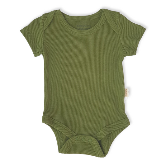 Organic Cotton Green Unisex Body-Basic, Body, Bodysuit, Boy, catboy, catgirl, catunisex, Creeper, Girl, Green, Onesie, Organic, Short Sleeve, Unisex-BabyCosy-[Too Twee]-[Tootwee]-[baby]-[newborn]-[clothes]-[essentials]-[toys]-[Lebanon]