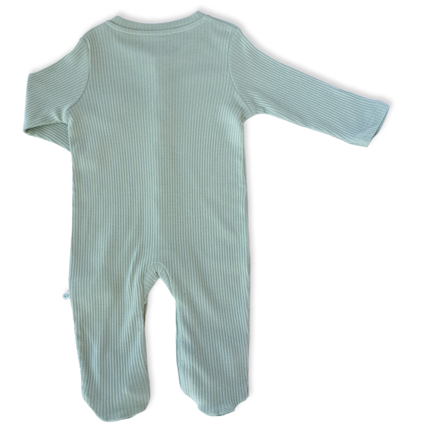 Organic Cotton Green Basic Unisex Jumpsuit with Pocket-Boy, catboy, catgirl, catunisex, Footed, Girl, Green, Jumpsuit, Light Green, Long Sleeve, Organic, Unisex-Biorganic-[Too Twee]-[Tootwee]-[baby]-[newborn]-[clothes]-[essentials]-[toys]-[Lebanon]
