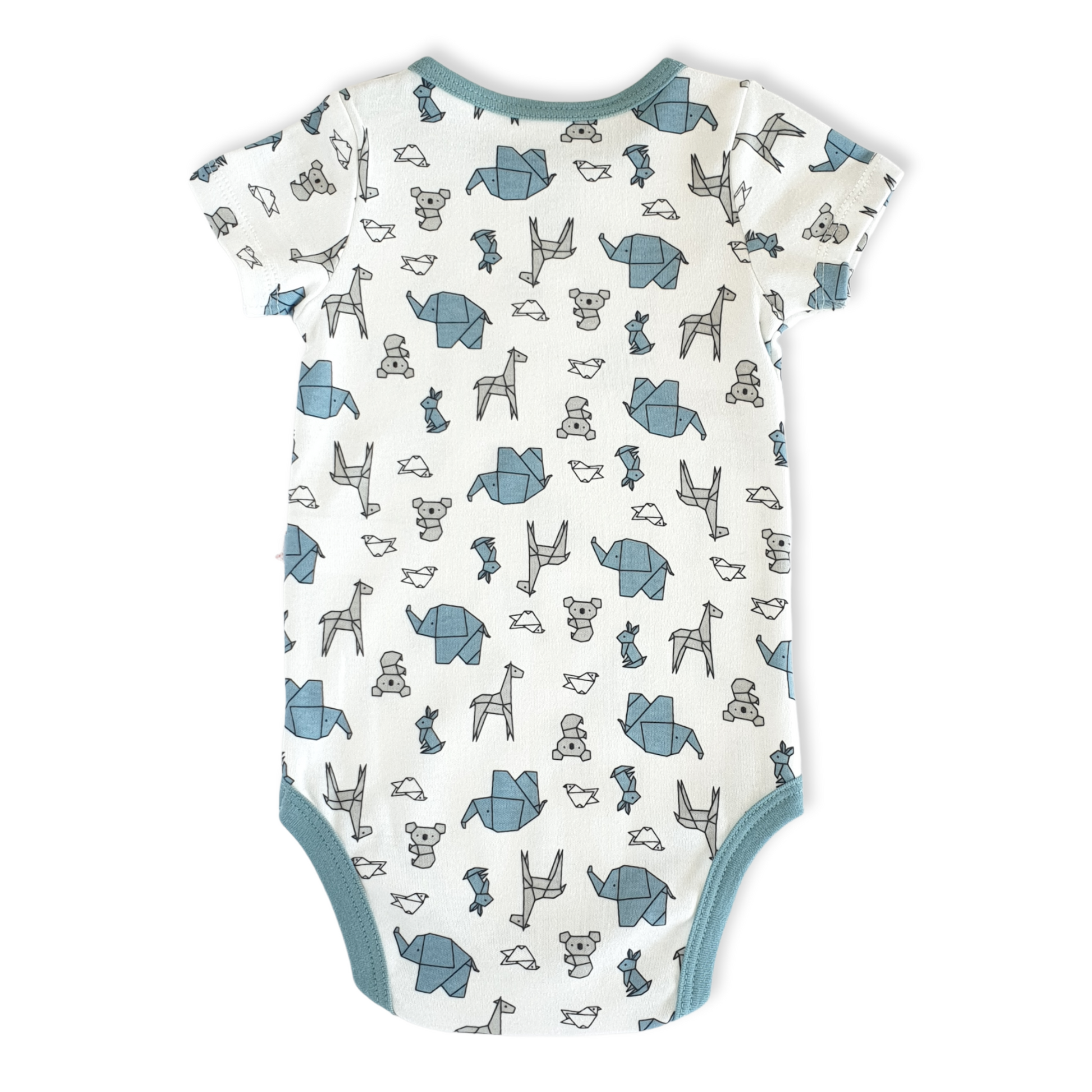 Unisex Animal Origami Body-Animals, Blue, Body, Bodysuit, Boy, catboy, catgirl, catunisex, Creeper, Forest Green, Girl, Green, Grey, Onesie, Origami, Short Sleeve, Unisex, White-Mother Love-[Too Twee]-[Tootwee]-[baby]-[newborn]-[clothes]-[essentials]-[toys]-[Lebanon]