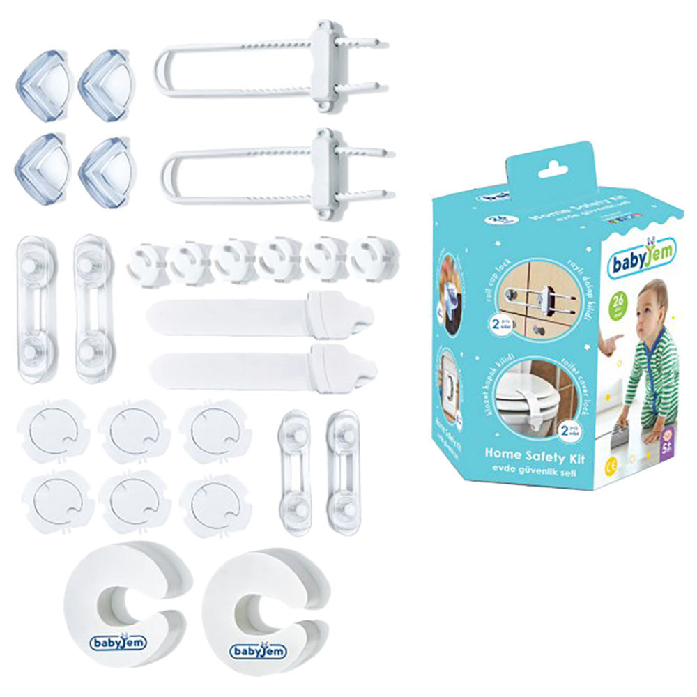 Home Safety Kit (26 Safety Pcs)-catsafety, Corner, Cover, Cushion, Door, Lock, Multipurpose, Plug, Rail, Stopper, Toilet-Babyjem-[Too Twee]-[Tootwee]-[baby]-[newborn]-[clothes]-[essentials]-[toys]-[Lebanon]