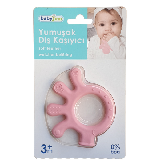 Pink Octopus Teether-BPA, catteether, Octopus, Pink, Silicone, Teething Bite, Theether, TPU-Babyjem-[Too Twee]-[Tootwee]-[baby]-[newborn]-[clothes]-[essentials]-[toys]-[Lebanon]