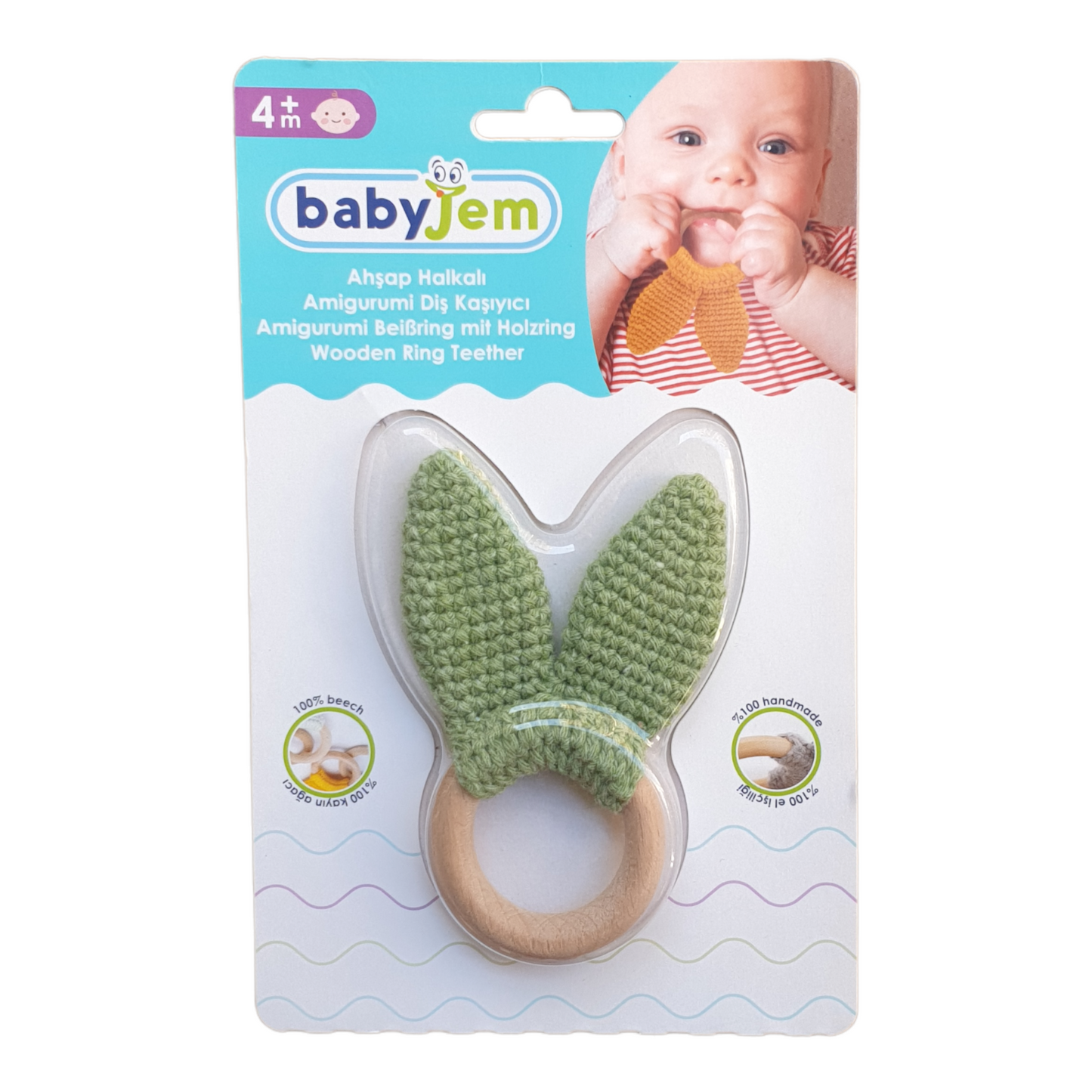 Babyjem - Green Handmade Cotton Teether