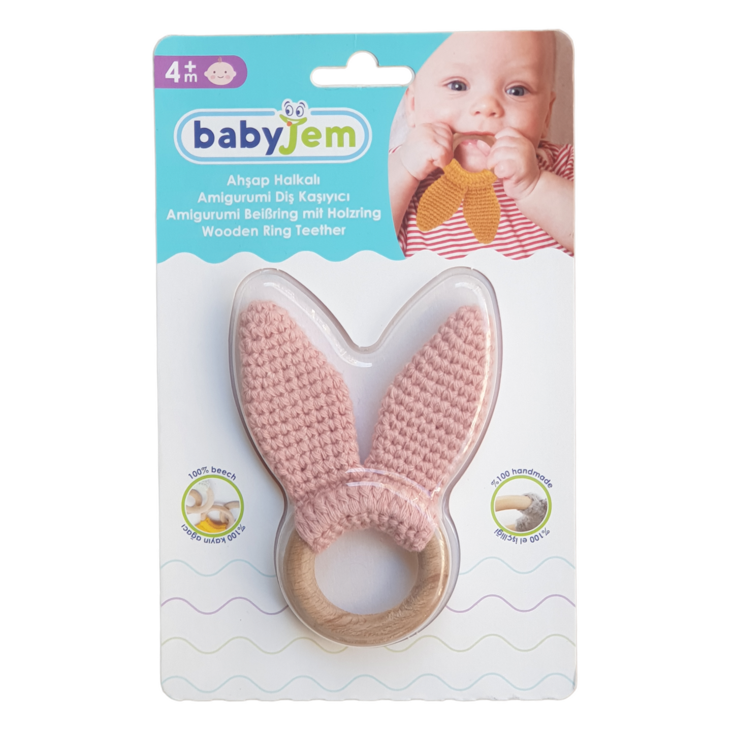 Babyjem - Pink Handmade Cotton Teether