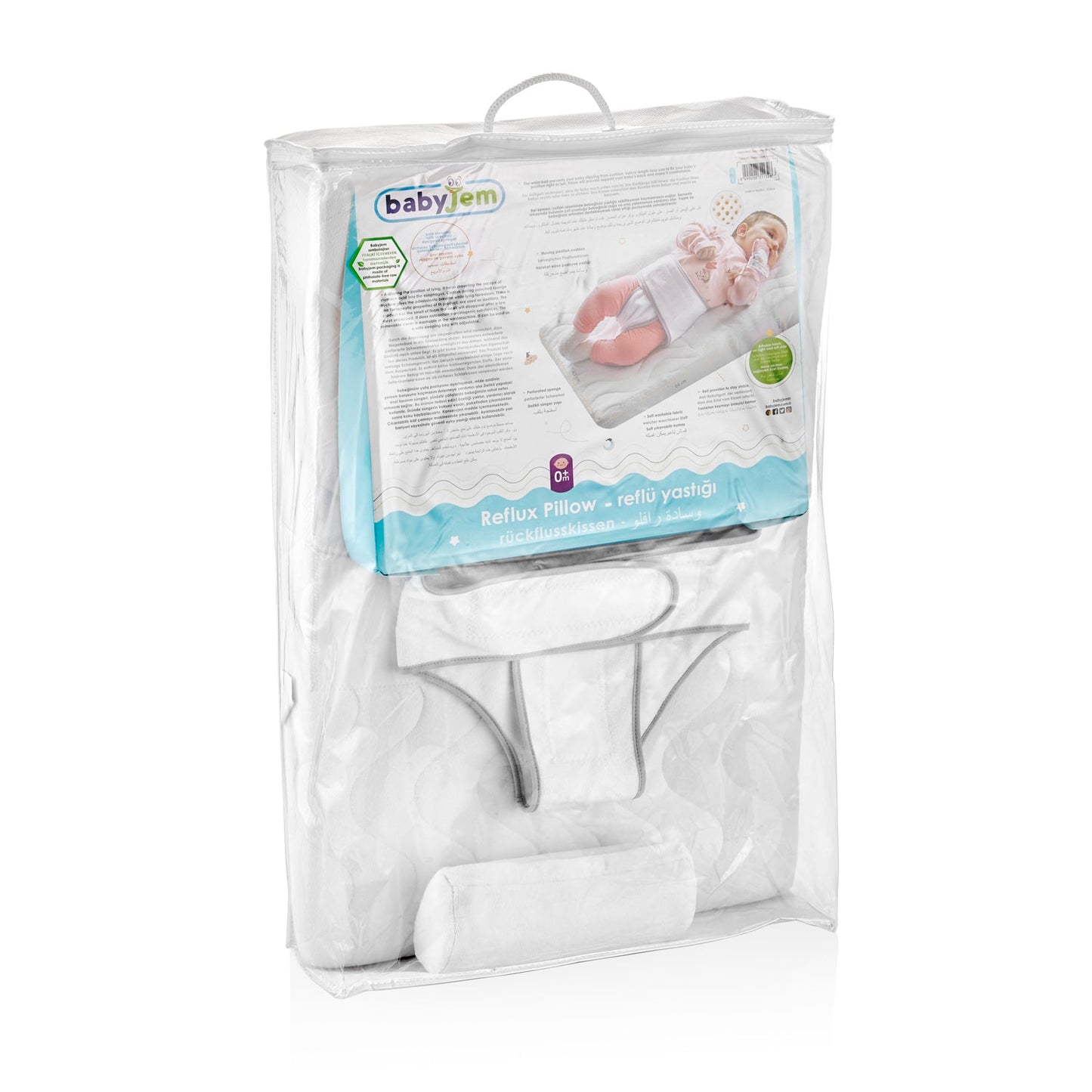 Reflux Pillow with Straps-Baby nest, Babynest, catbabygear, cushion, pillow, Reflux, White-Babyjem-[Too Twee]-[Tootwee]-[baby]-[newborn]-[clothes]-[essentials]-[toys]-[Lebanon]