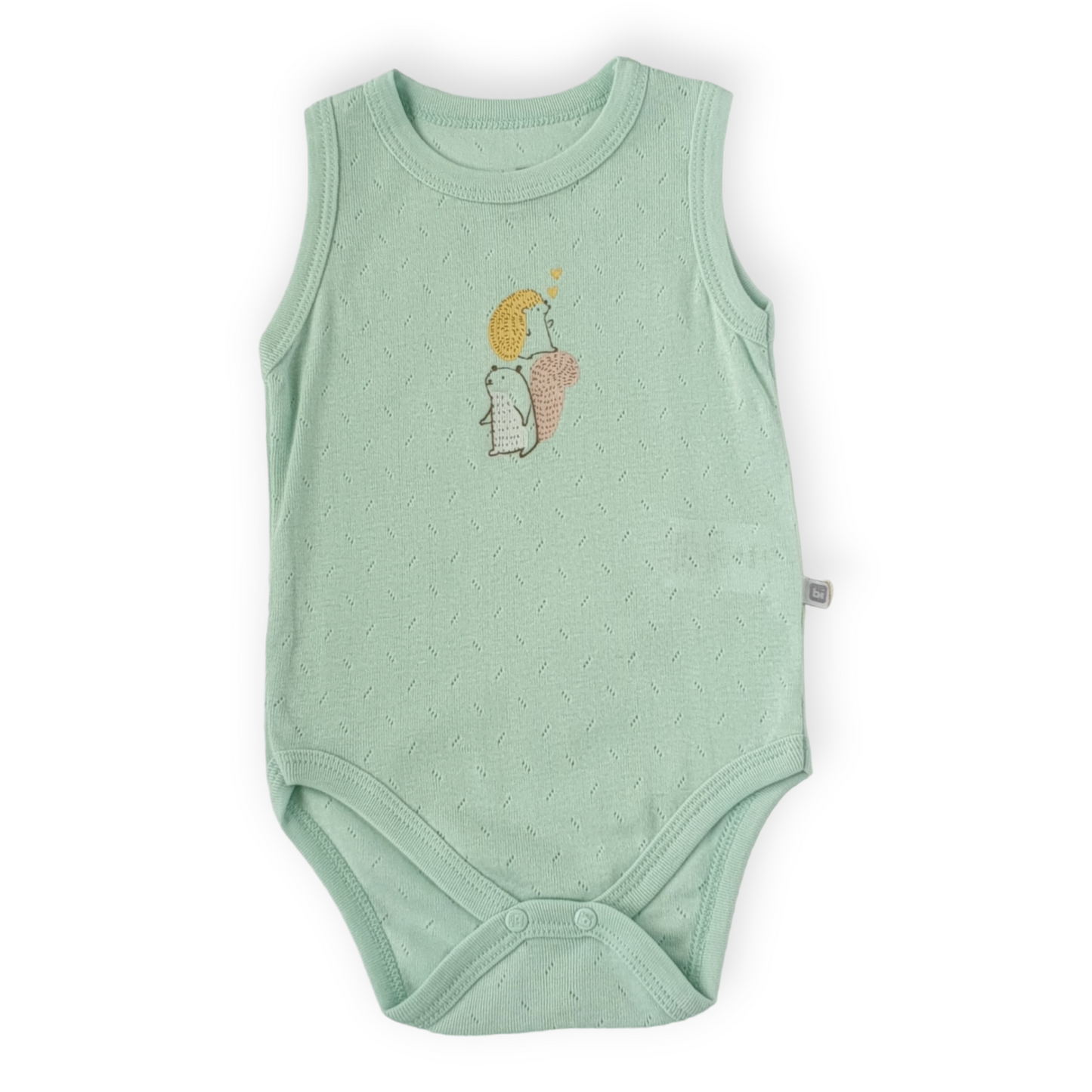 Basic Green Sleeveless Body with Squirrels