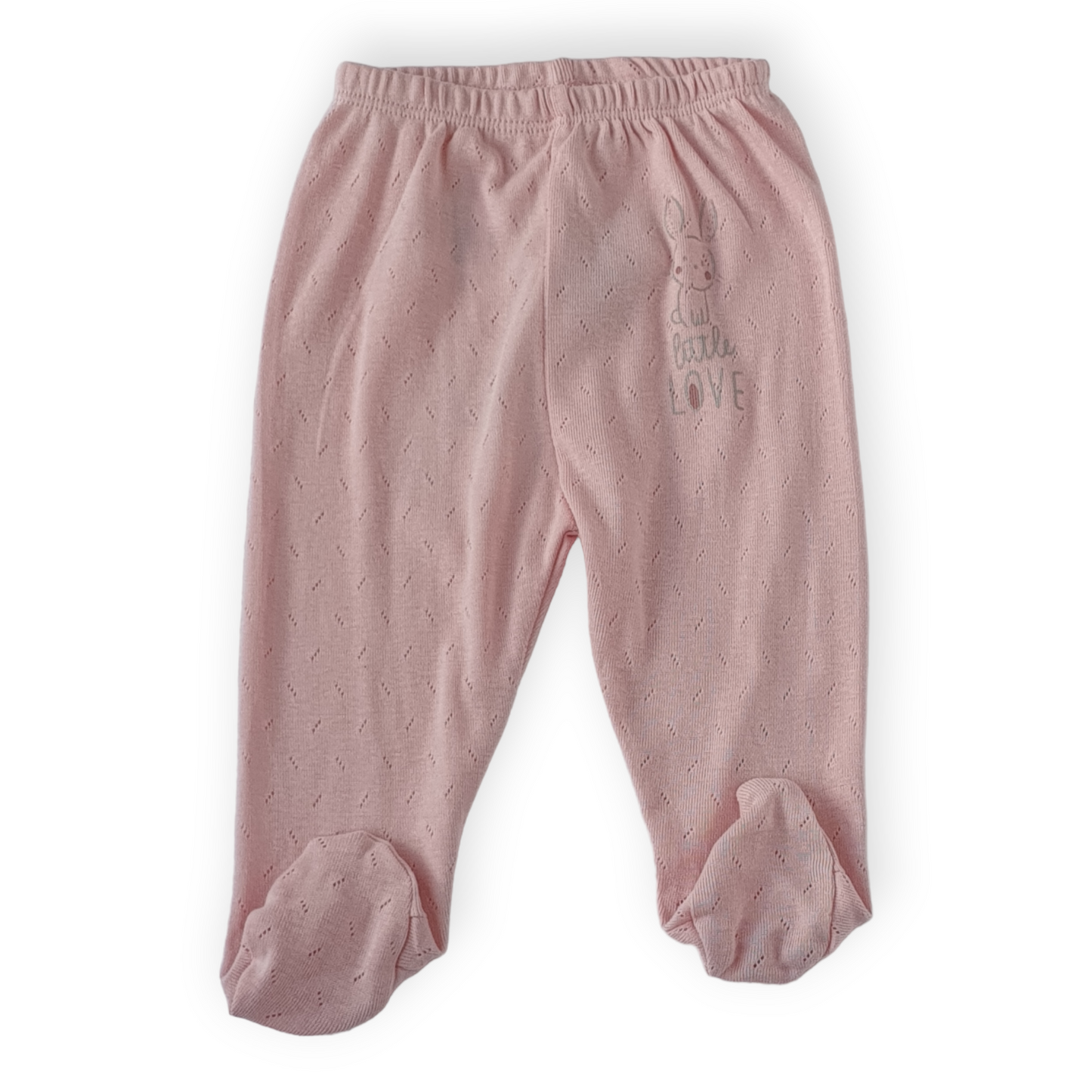 Basic Pink Footed Pants with Bunny