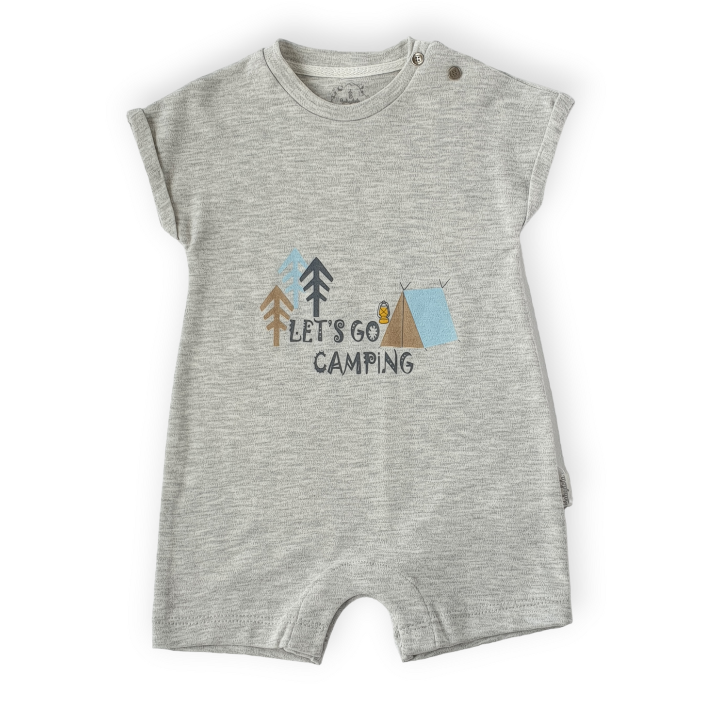 Let's Go Camping Grey Romper