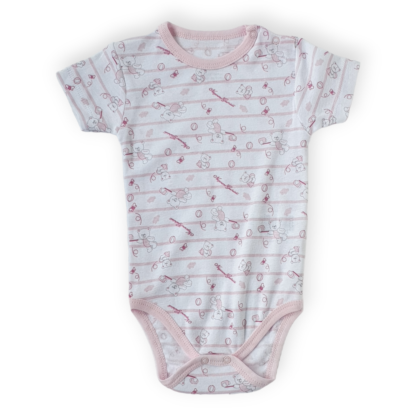 Striped Teddy Bear Pink Body