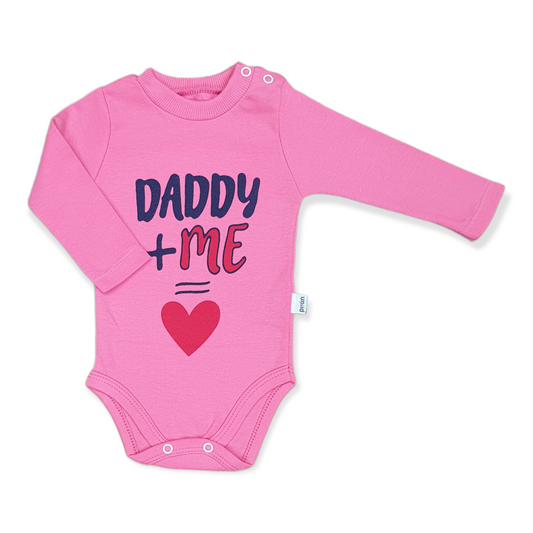 Daddy and Me Baby Girl Body-Body, Bodysuit, catgirl, Creeper, Dad, Daddy, Girl, Heart, Long Sleeve, Love, Me, Onesie, Pink, Red-Puan Baby-[Too Twee]-[Tootwee]-[baby]-[newborn]-[clothes]-[essentials]-[toys]-[Lebanon]