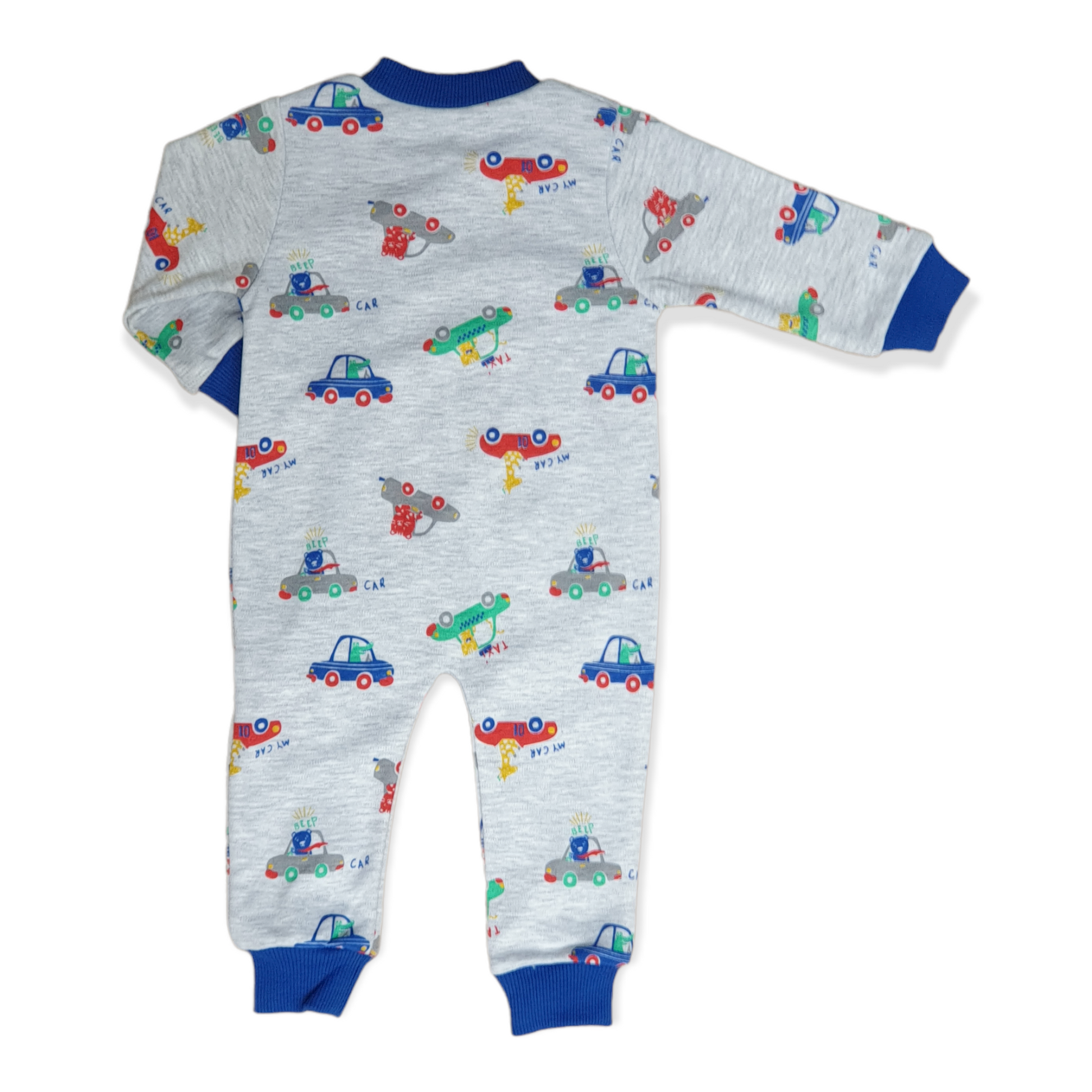 My Car Baby Boy Jumpsuit-Animals, Blue, Boy, Car, Cars, catboy, Colorful, Colors, Footless, Grey, Jumpsuit, Long Sleeve, Red, Taxi, Yellow-Puan Baby-[Too Twee]-[Tootwee]-[baby]-[newborn]-[clothes]-[essentials]-[toys]-[Lebanon]