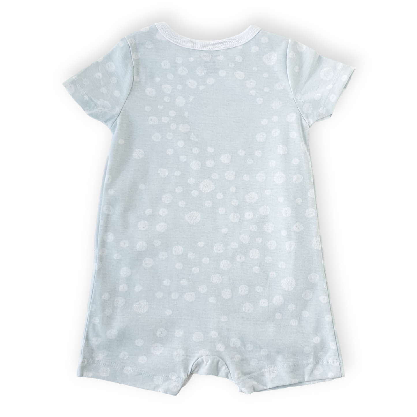 Light Blue Unisex Romper with Bubbles-Blue, Boy, Bubbles, Catboy, Catgirl, Catromper, Catunisex, Girl, Light Blue, Romper, Short Sleeve, SS23, White-Fuar Baby-[Too Twee]-[Tootwee]-[baby]-[newborn]-[clothes]-[essentials]-[toys]-[Lebanon]