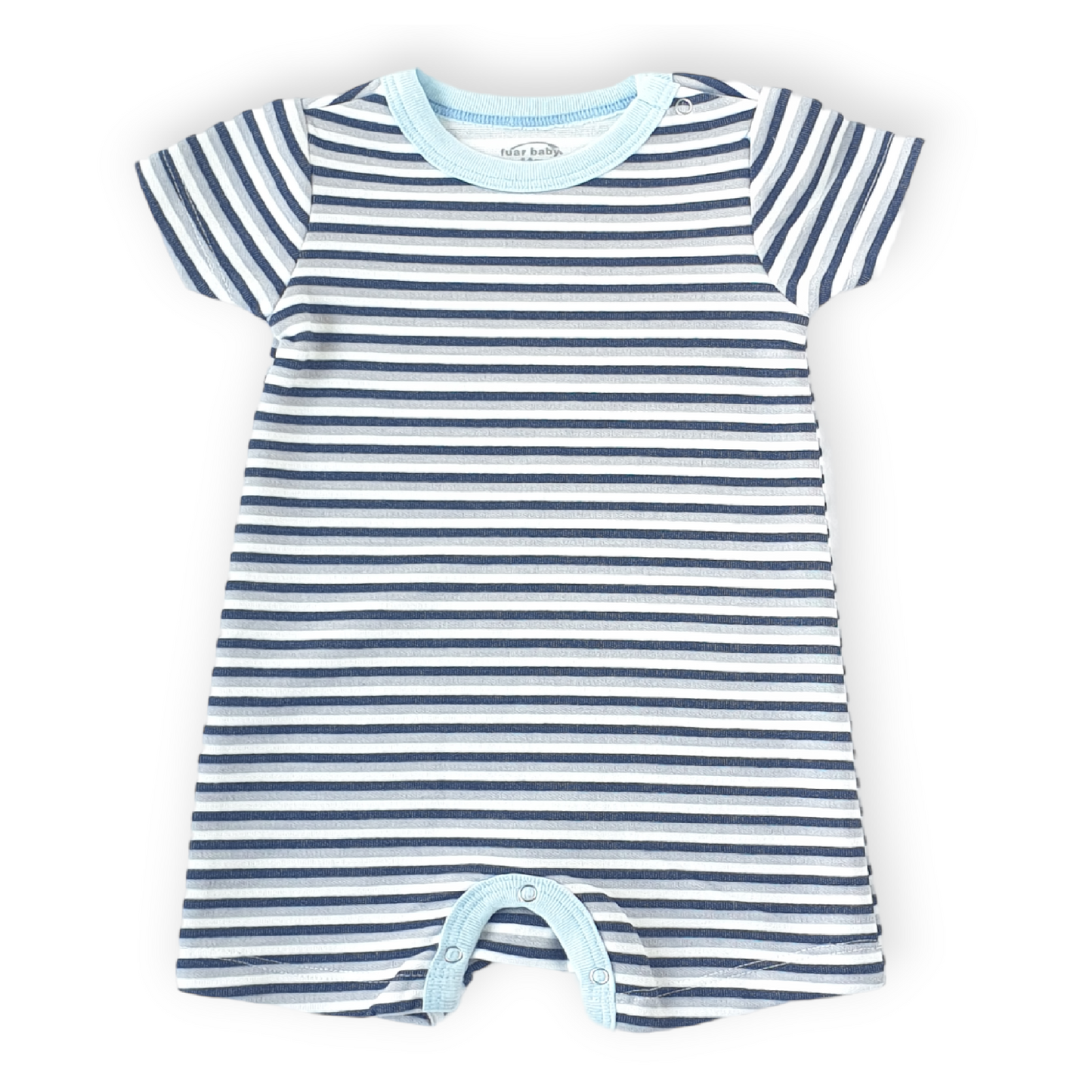Grey Navy White Striped Unisex Romper