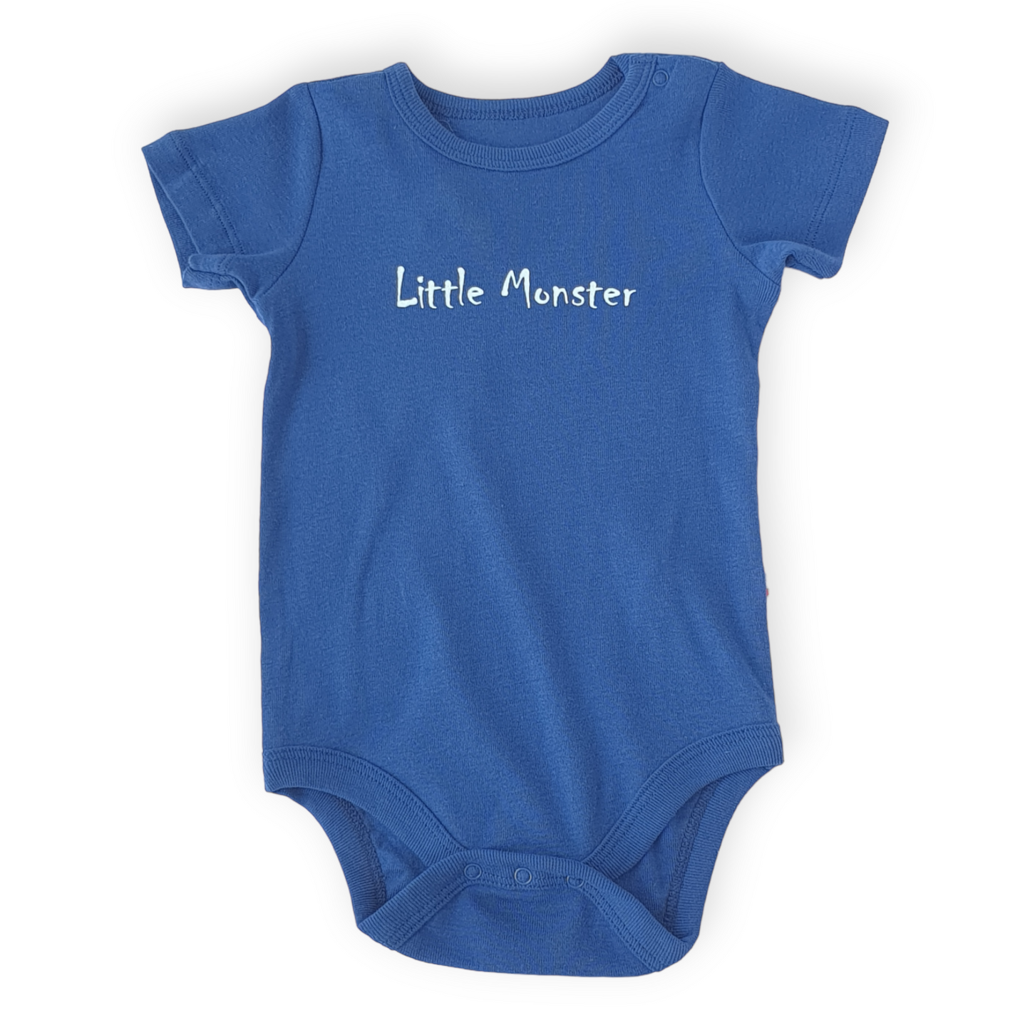 Organic Cotton Little Monster Body-Blue, Body, Bodysuit, Boy, Catboy, Catgirl, Catunisex, Creeper, Girl, Little, Monster, Onesie, Short sleeve, SS23-Mother Love-[Too Twee]-[Tootwee]-[baby]-[newborn]-[clothes]-[essentials]-[toys]-[Lebanon]