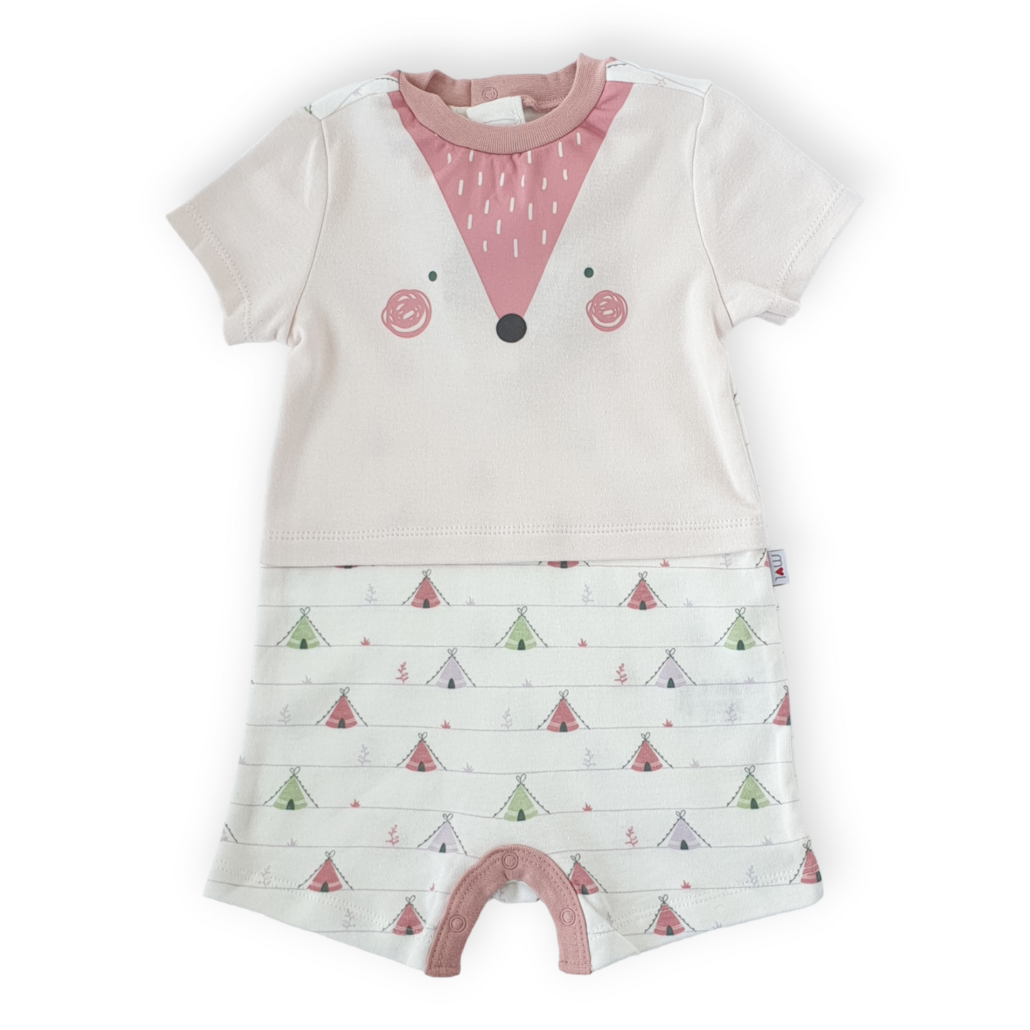 Organic Cotton Camping Wolf Romper