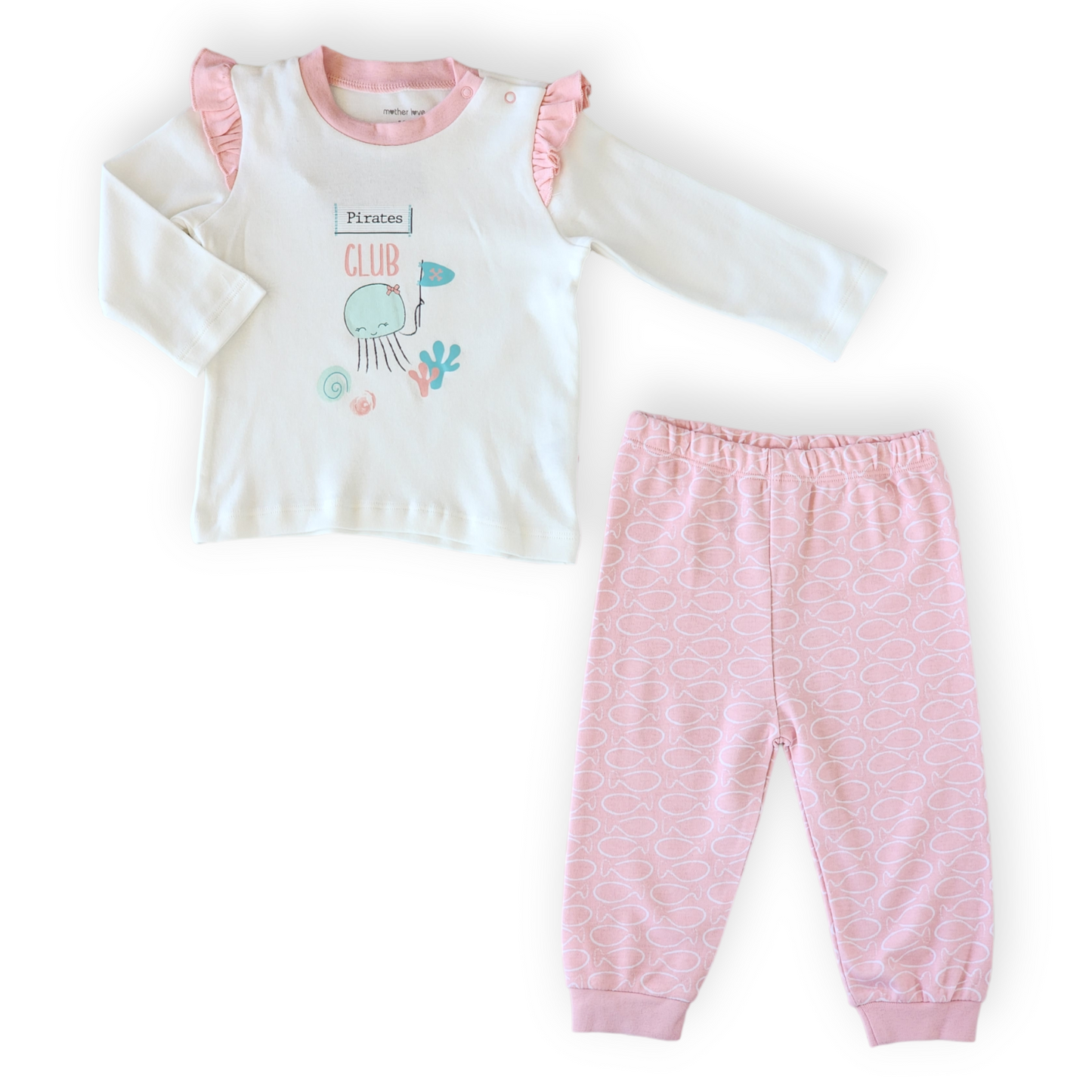 Organic Cotton Pirates Club Pink Set