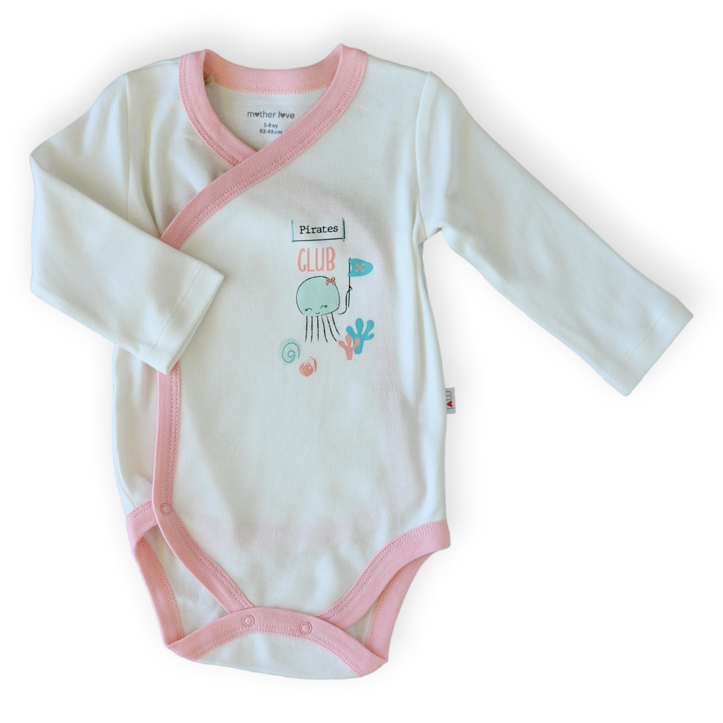Organic Cotton Pink Pirates Club Wrapover Body
