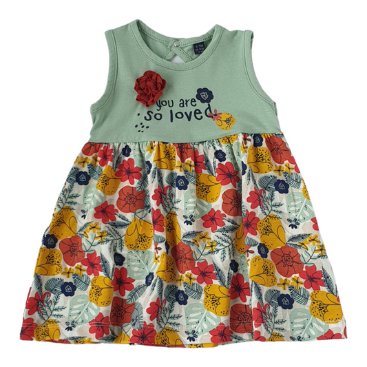 Green Floral Summer Dress-Catgirl, Dress, Floral, Girl, Green, Sleeveless, SS23-MiniWorld-[Too Twee]-[Tootwee]-[baby]-[newborn]-[clothes]-[essentials]-[toys]-[Lebanon]