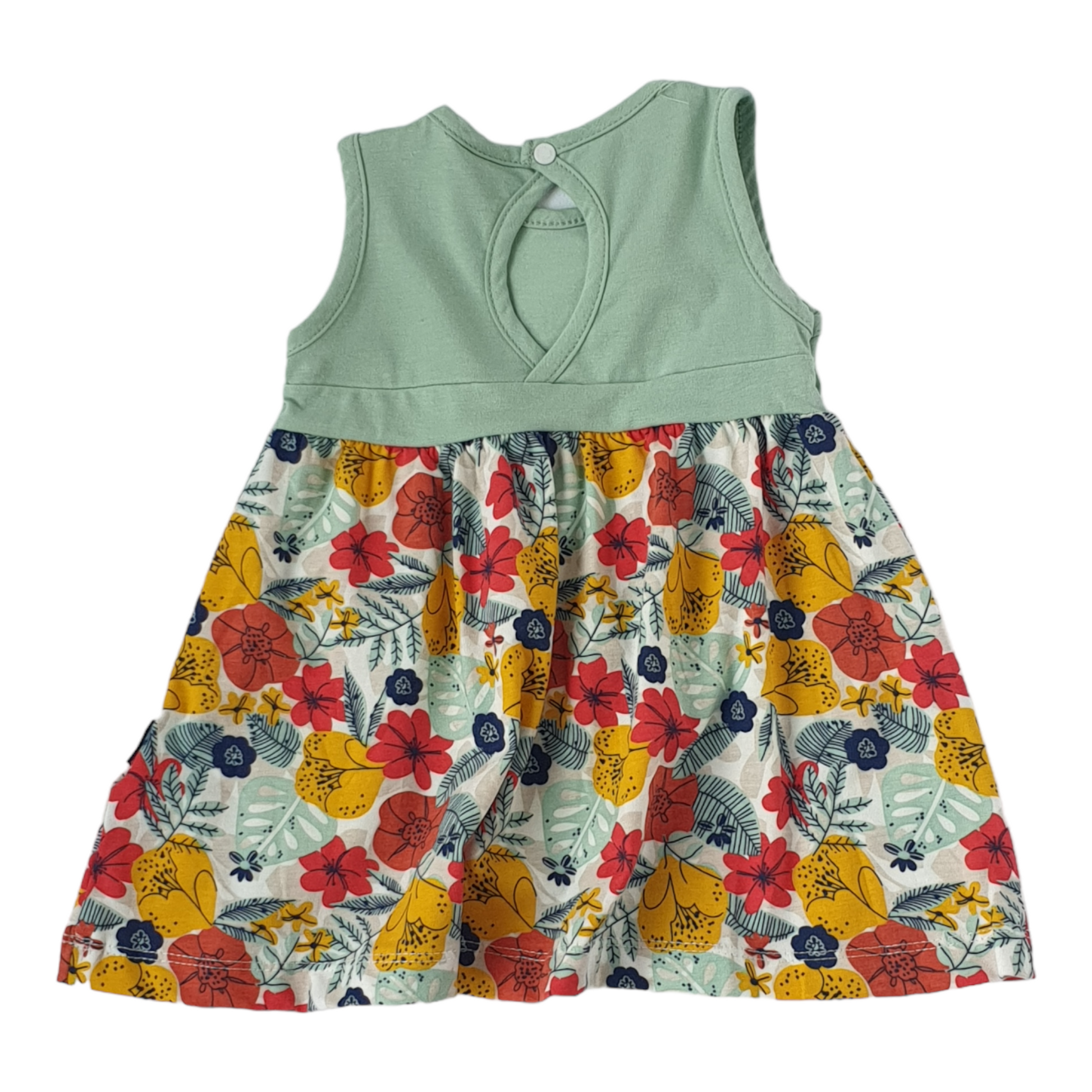 Green Floral Summer Dress-Catgirl, Dress, Floral, Girl, Green, Sleeveless, SS23-MiniWorld-[Too Twee]-[Tootwee]-[baby]-[newborn]-[clothes]-[essentials]-[toys]-[Lebanon]