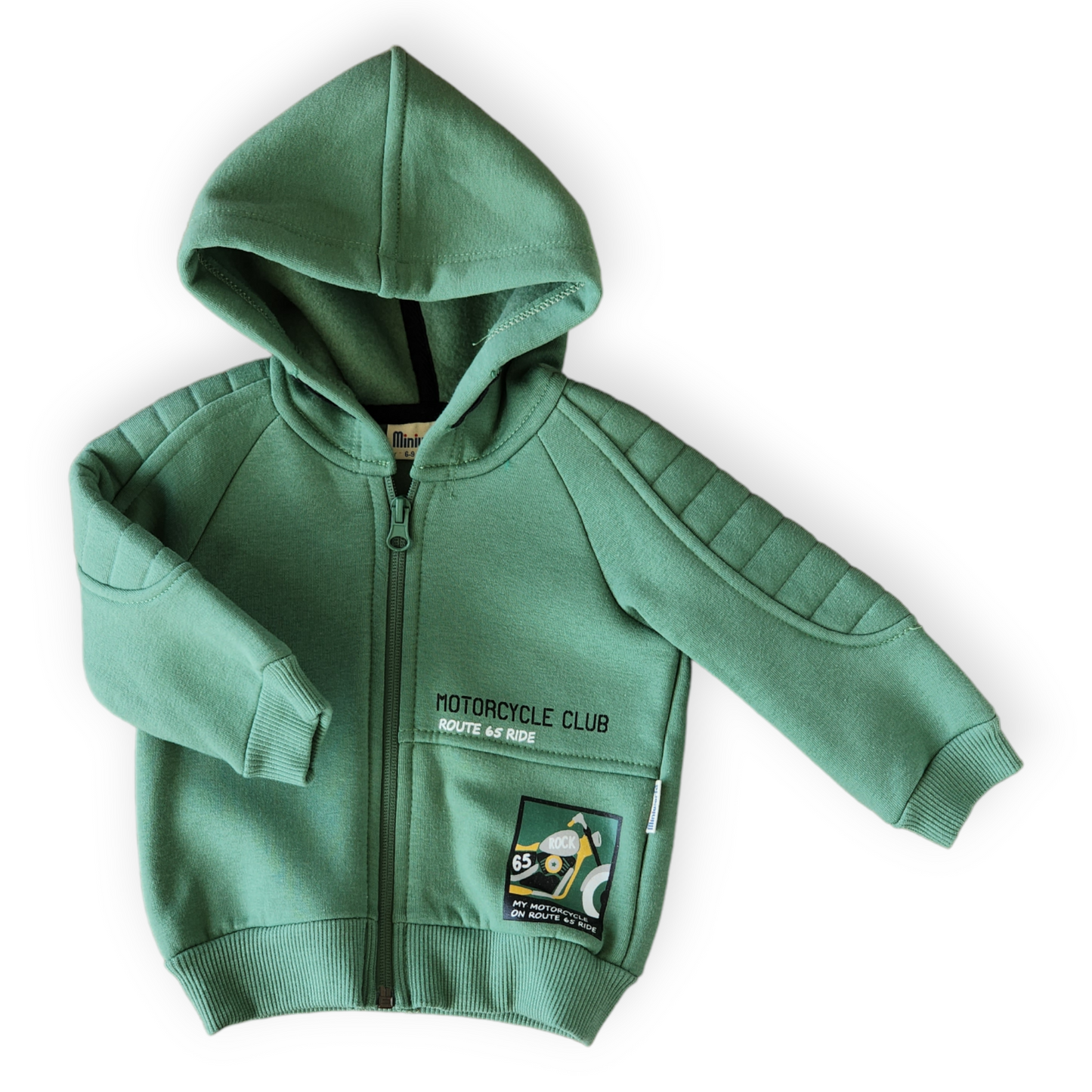 Motorcyle Club Green Warm Jacket with Hoodie