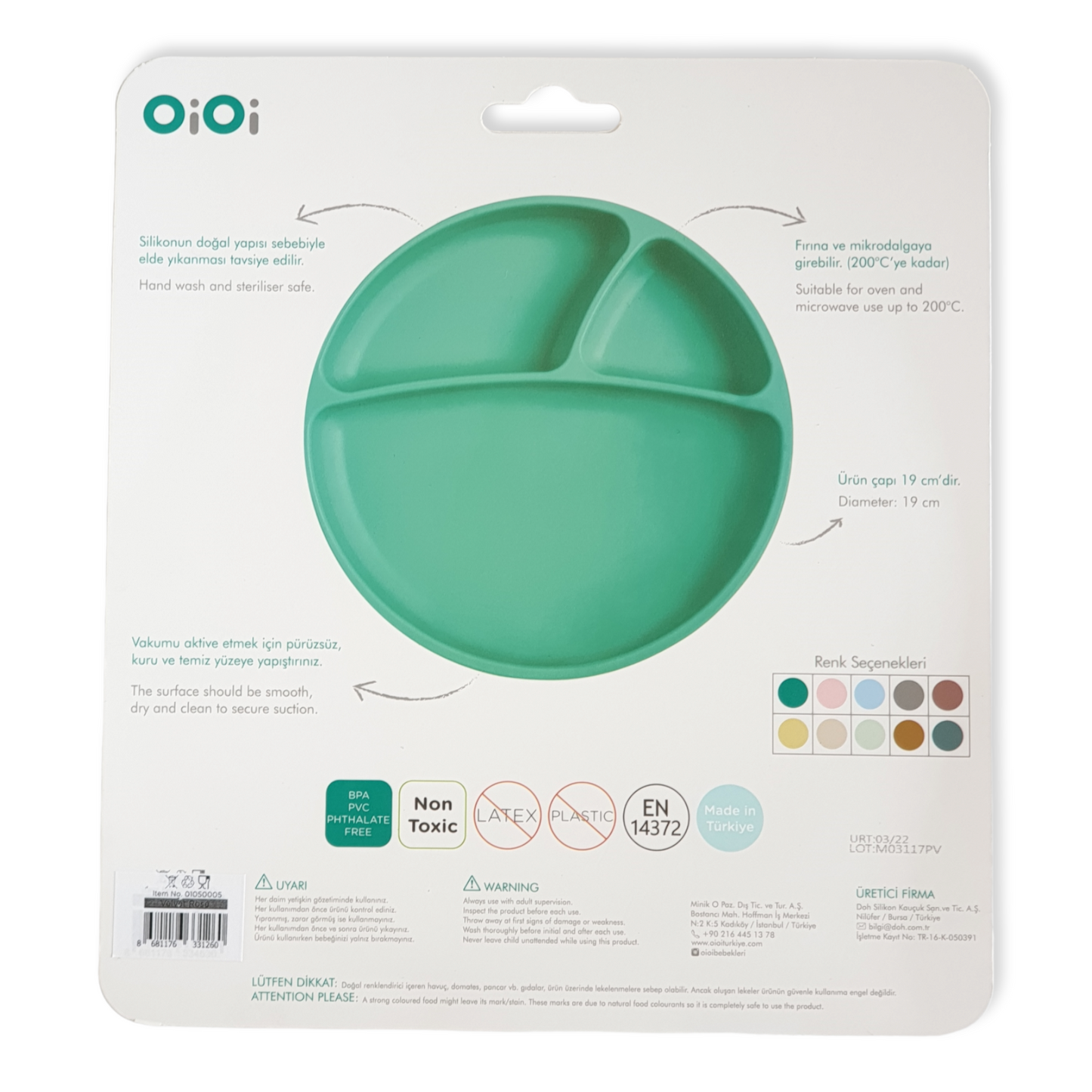 Silicone Portions Plate with Suction Base