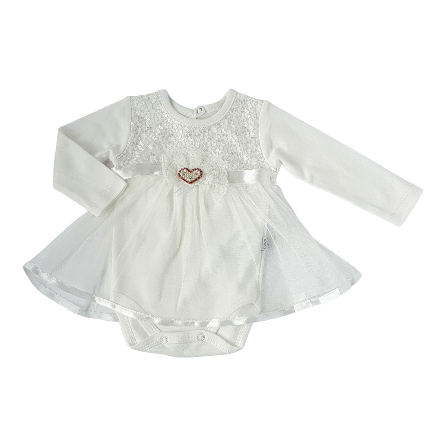 Off-White Dress with Heart