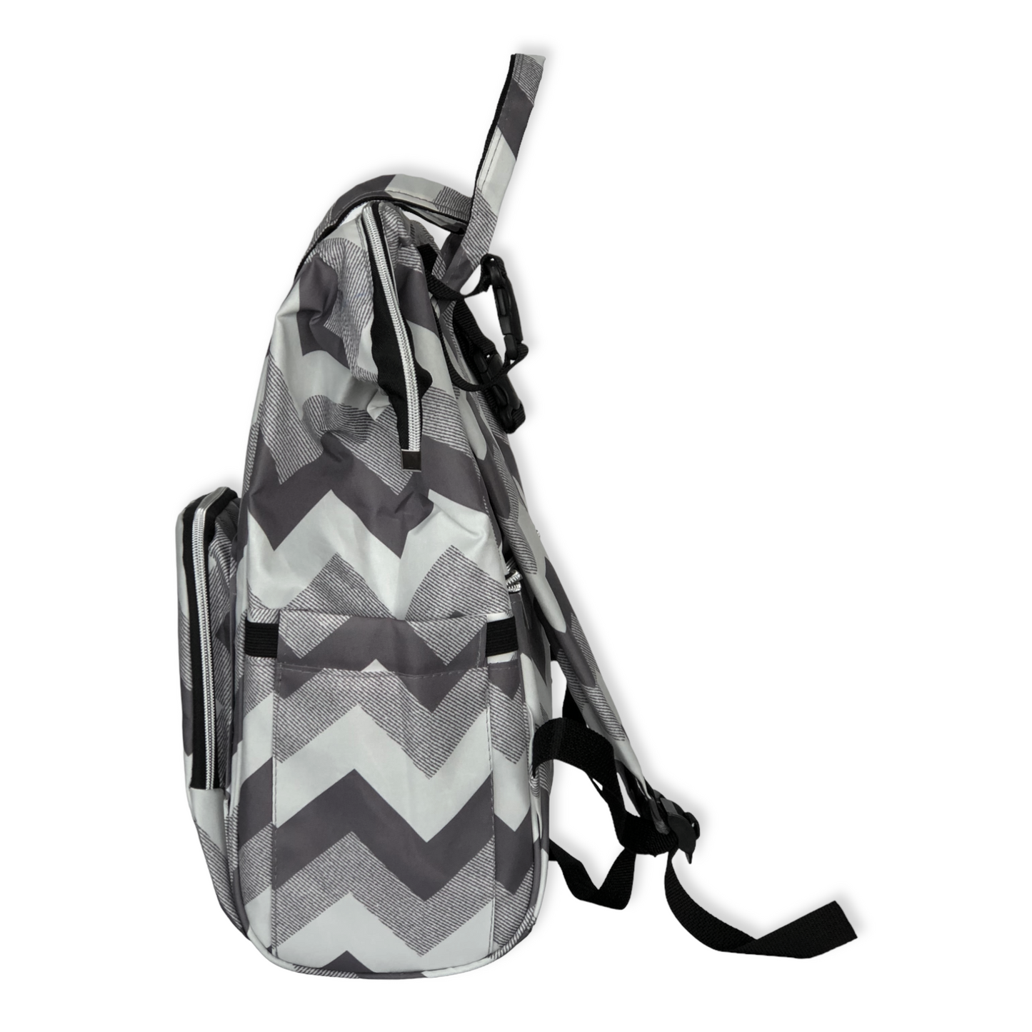 Grey Zigzag Pattern Mommy Bag-Bag, Bags, catbabygear, catbag, Changing, Diapers, Grey, Maternity, Nappy, Nursery, Travel-Safe Line-[Too Twee]-[Tootwee]-[baby]-[newborn]-[clothes]-[essentials]-[toys]-[Lebanon]