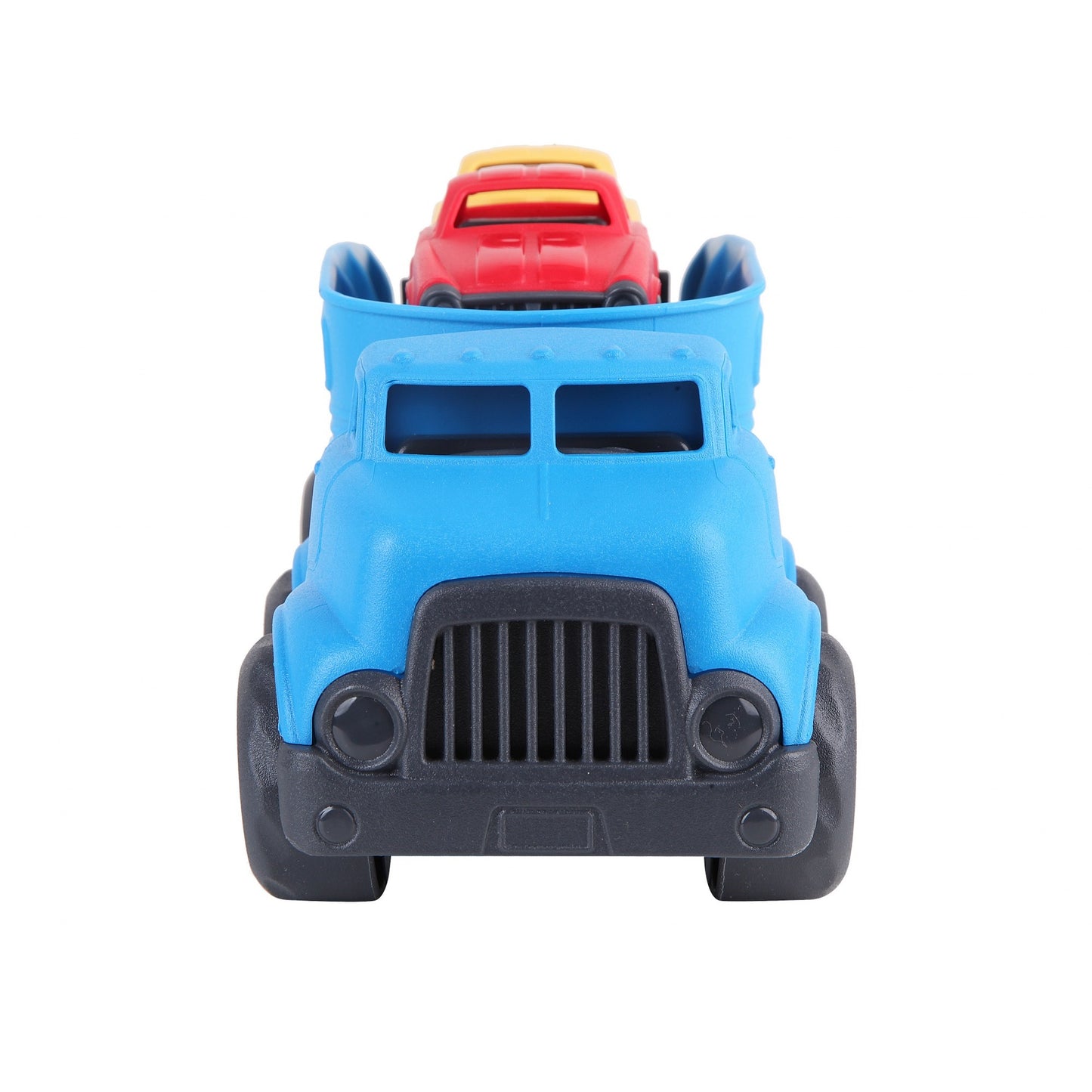 Blue Car Carrier with 3 Colored Cars