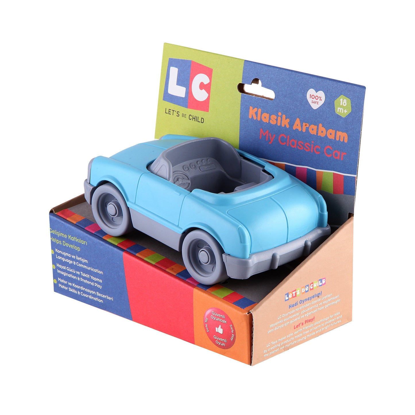 Blue Classic Car-Blue, Car, catveh, Classic, Communication, Coordination, Imagination, Language, Motor, Pretend, Skills, Toy, Wheels-Let's Be Child-[Too Twee]-[Tootwee]-[baby]-[newborn]-[clothes]-[essentials]-[toys]-[Lebanon]