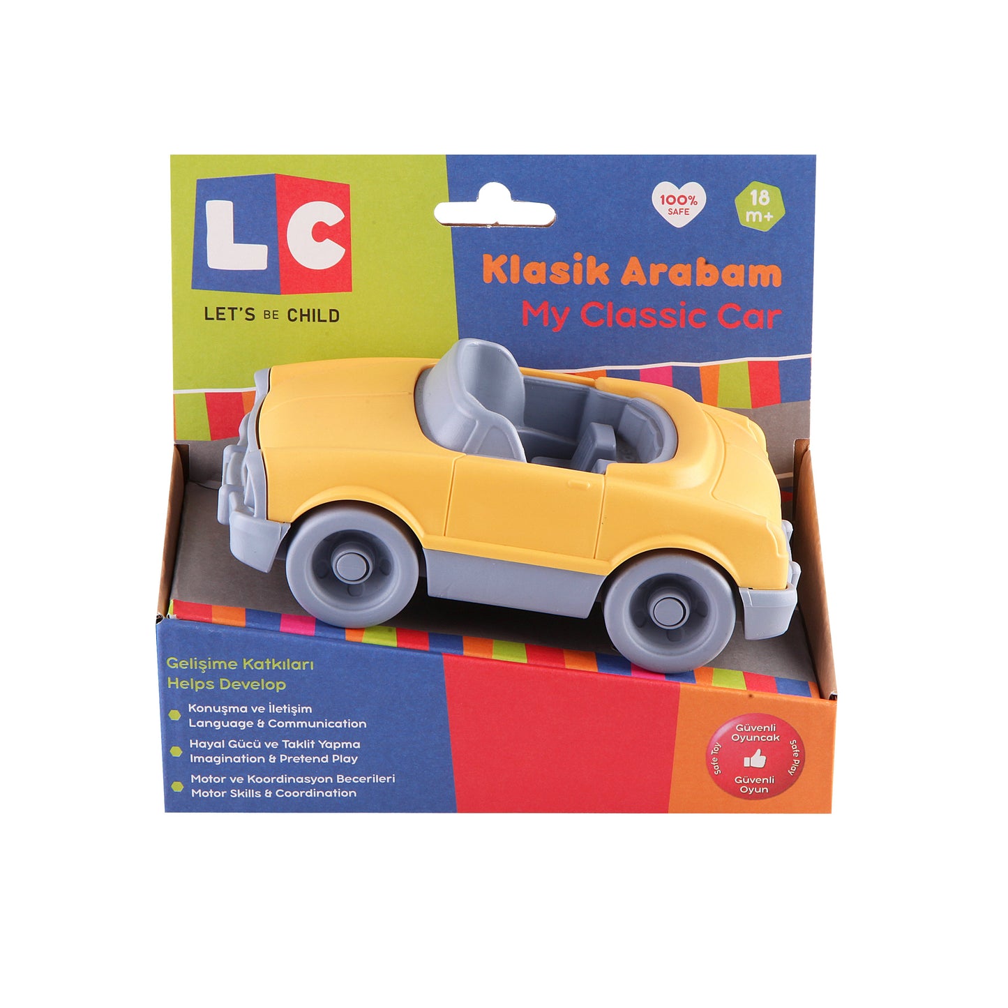 Yellow Classic Car-Car, catveh, Classic, Communication, Coordination, Imagination, Language, Motor, Pretend, Skills, Toy, Wheels, Yellow-Let's Be Child-[Too Twee]-[Tootwee]-[baby]-[newborn]-[clothes]-[essentials]-[toys]-[Lebanon]