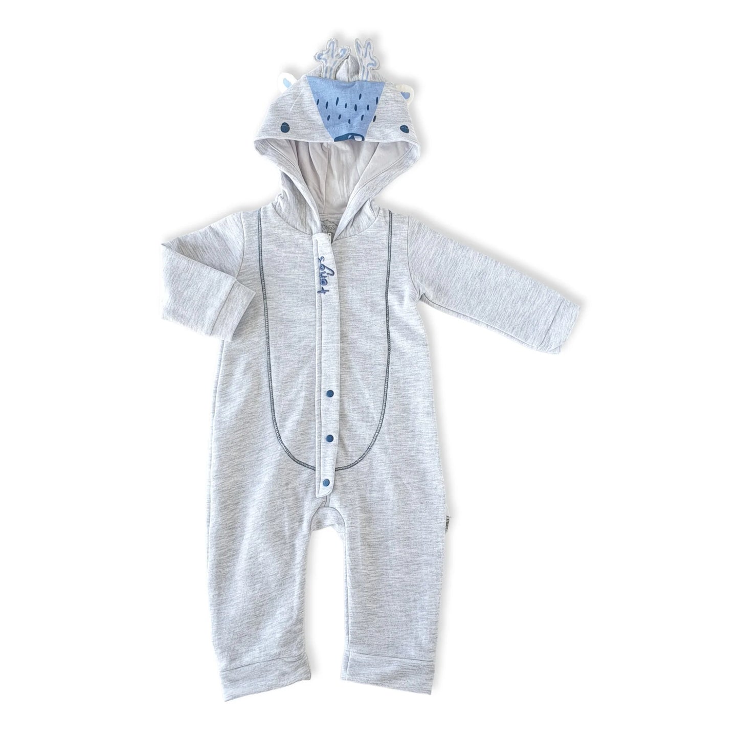 Grey Deer Unisex Jumpsuit With Hoodie