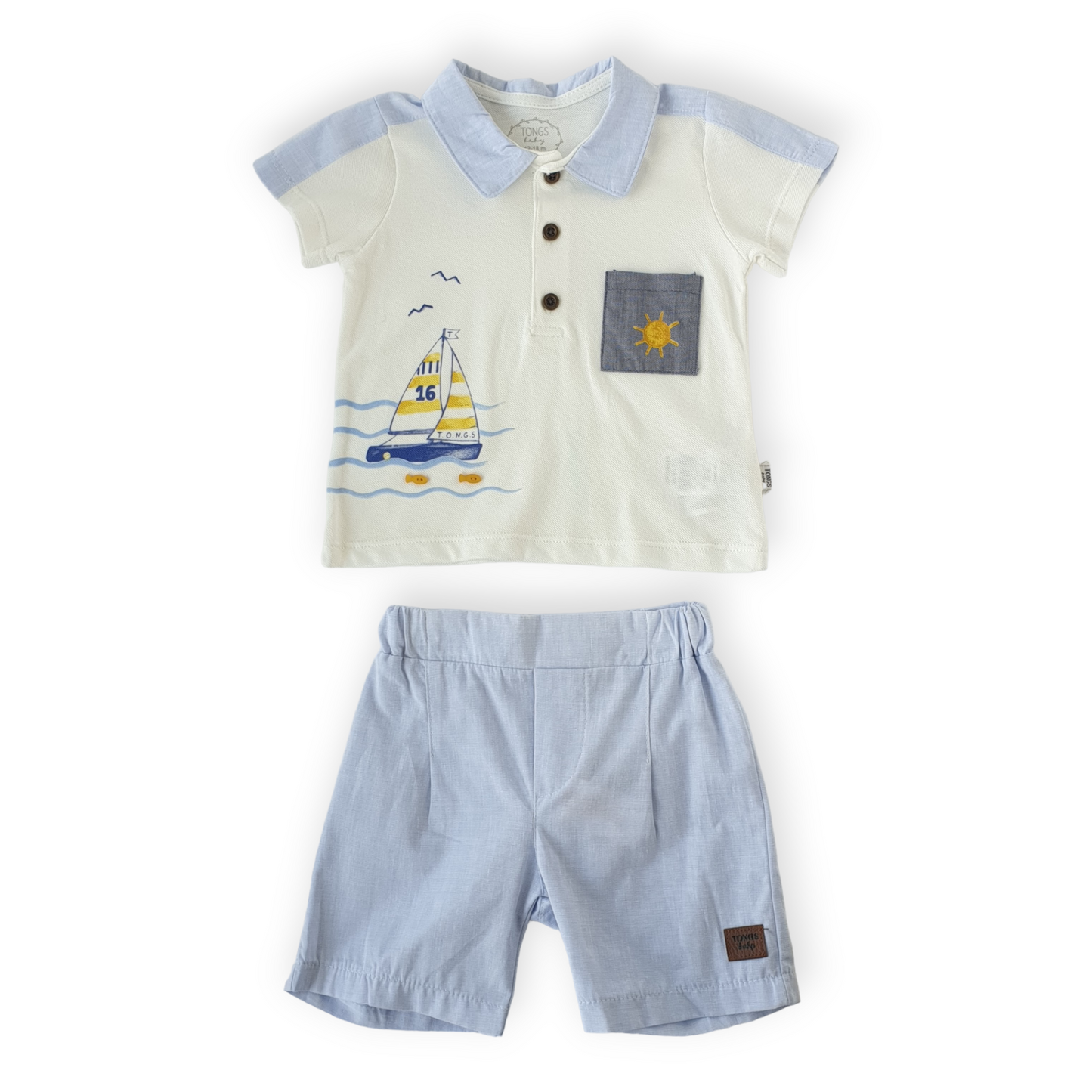 Ship Baby Boy Set White and Blue