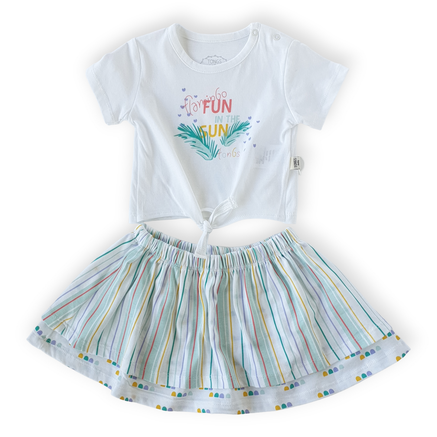 Flamingo Baby Girl Cyan Set