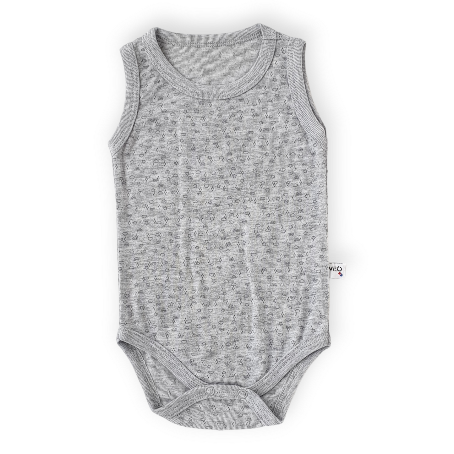 Basic Grey Sleeveless Body with Clouds