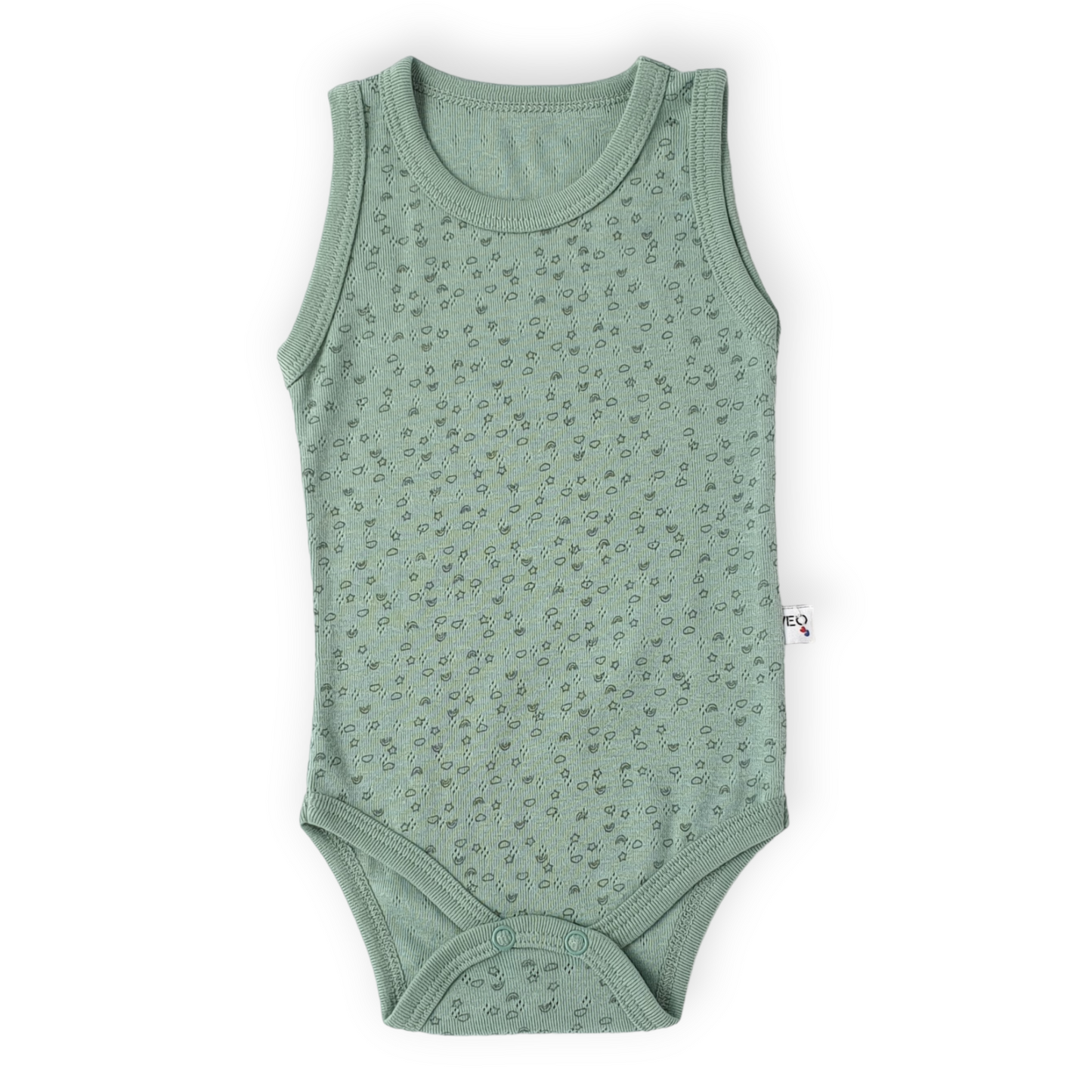 Basic Green Sleeveless Body with Clouds