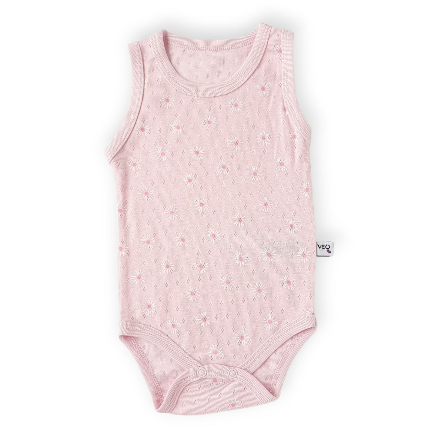 Basic Light Pink Sleeveless Body with Flowers