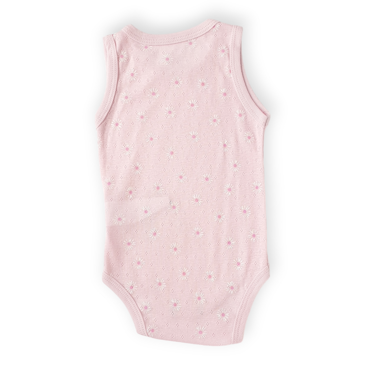 Basic Light Pink Sleeveless Body with Flowers-Body, Bodysuit, Catgirl, Creeper, Flowers, Girl, Light Pink, Onesie, Pink, Sleeveless, SS23-Veo-[Too Twee]-[Tootwee]-[baby]-[newborn]-[clothes]-[essentials]-[toys]-[Lebanon]