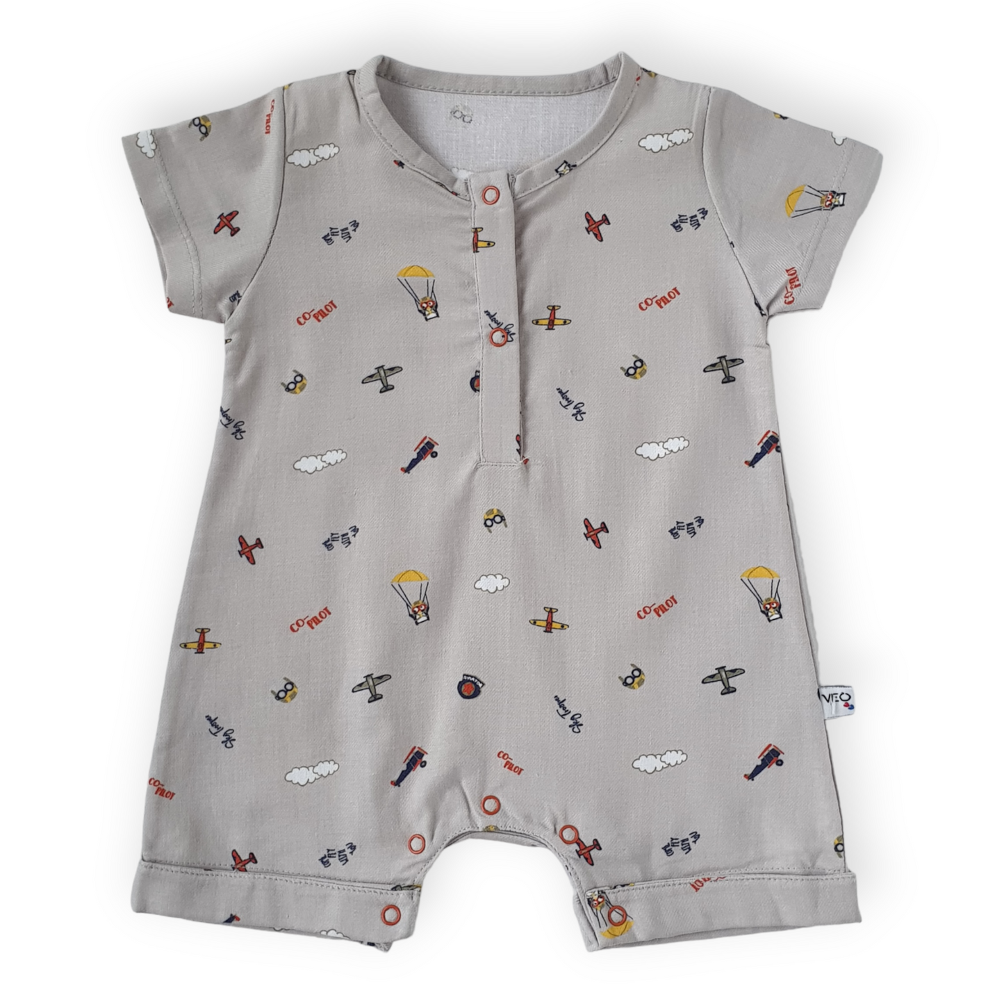 Grey Pilot Romper