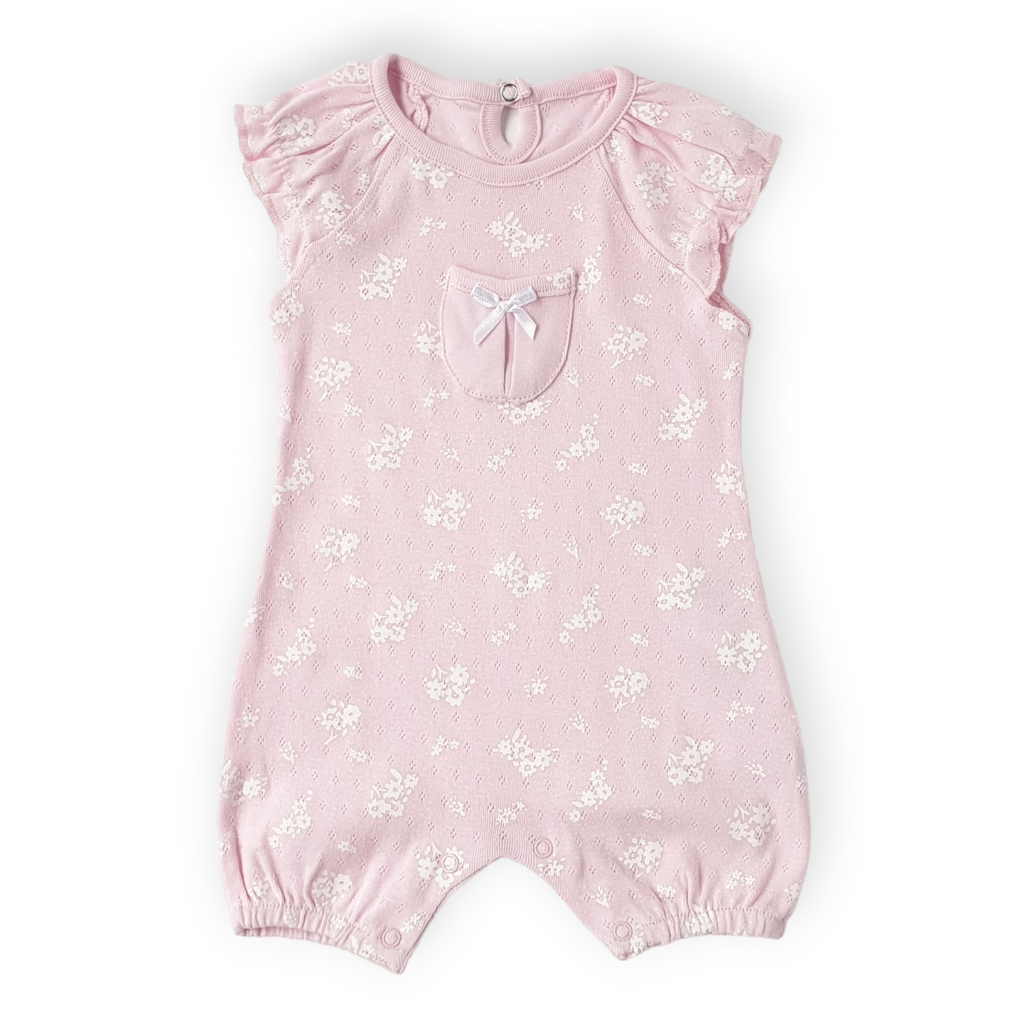 Pink Romper with White Flowers